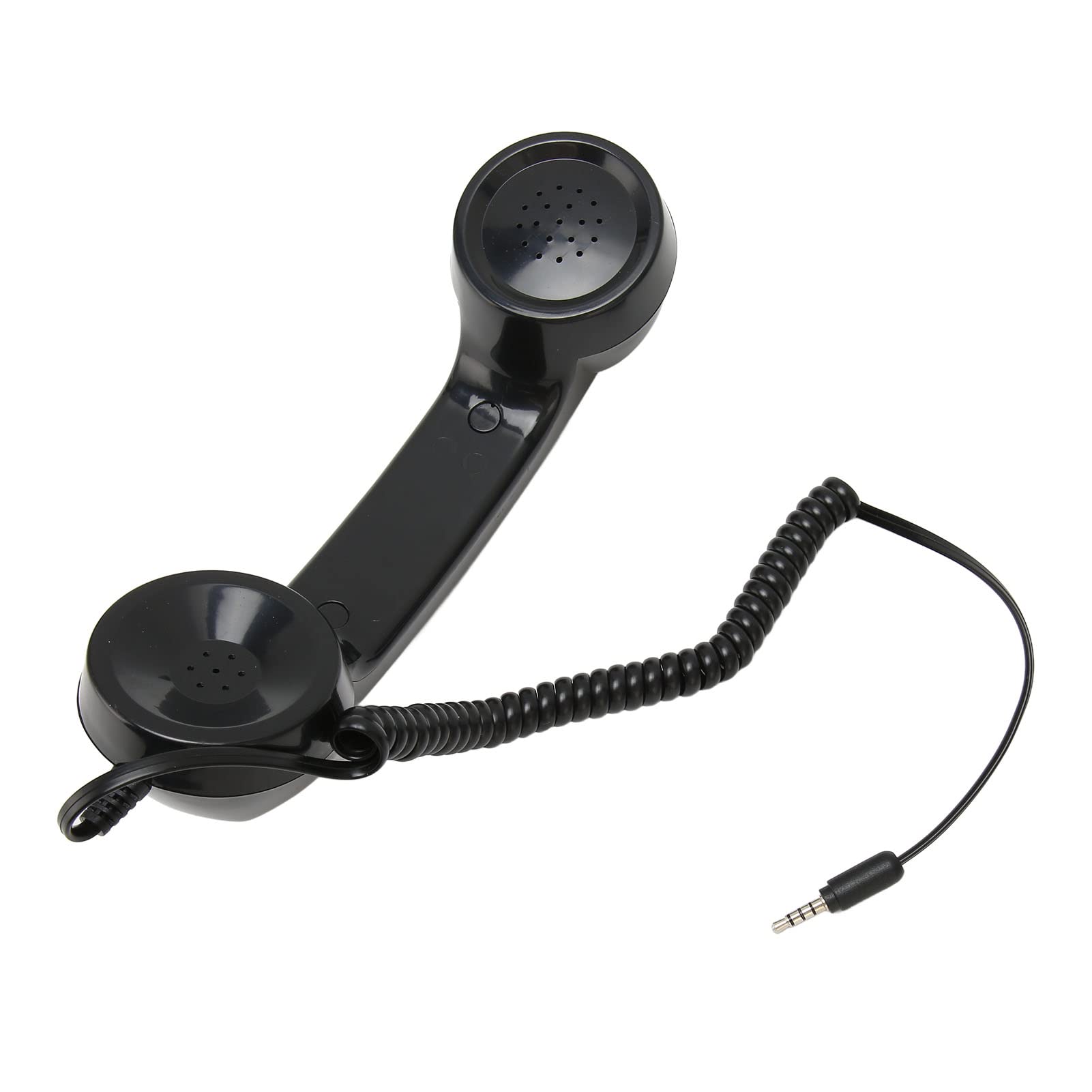 Vintage Retro Replacement Phone Handset with 9ft Coiled Cord - One-Touch Answer/Control - Black | Compatible with Landline Phones for Home, Office & Business Use
