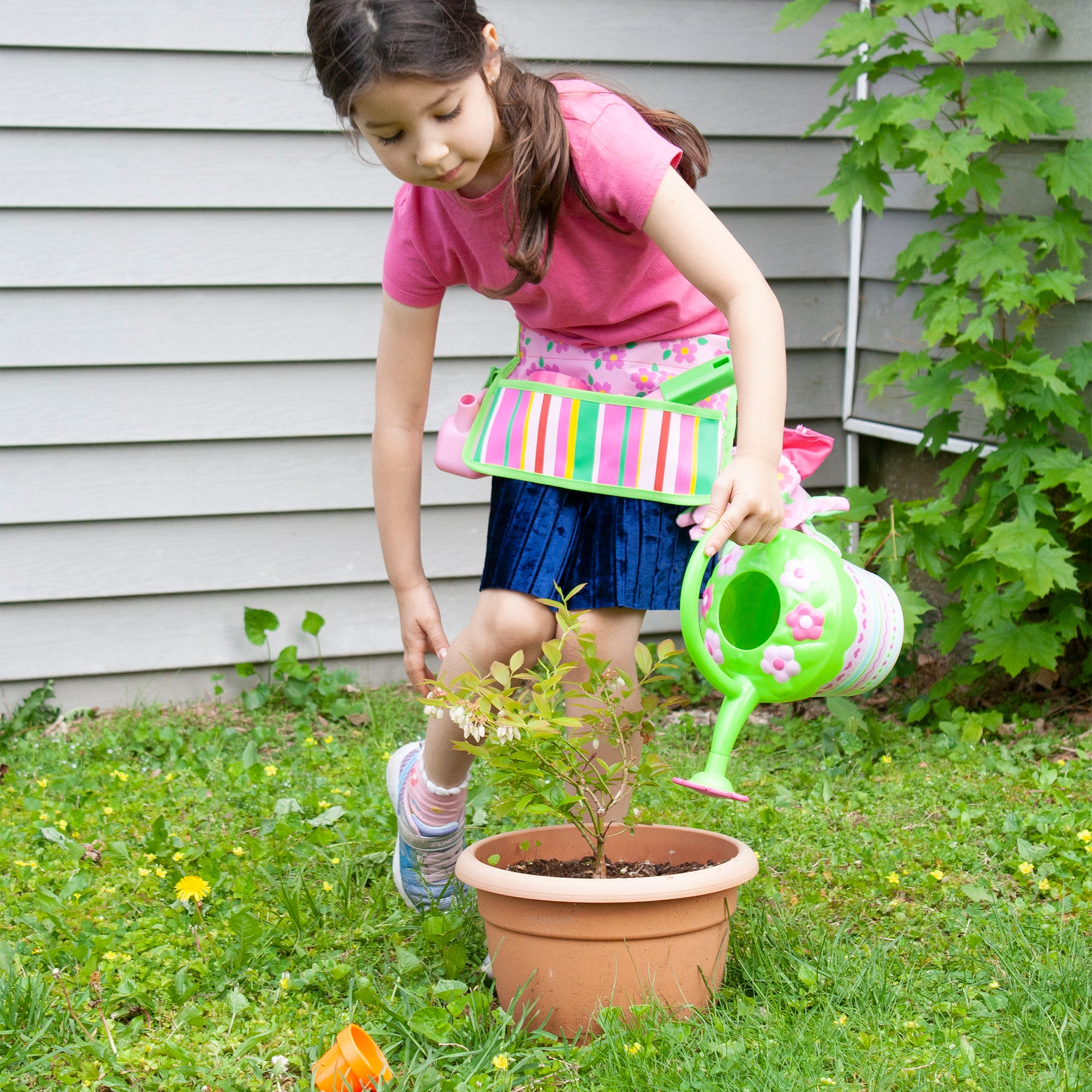 Pretty Petals Watering Can - 1 Gallon Flower Watering Can with Long Spout, Rust-Proof Metal Garden Watering Pot for Indoor & Outdoor Plants - Perfect for Houseplants, Flowers, and Garden Care
