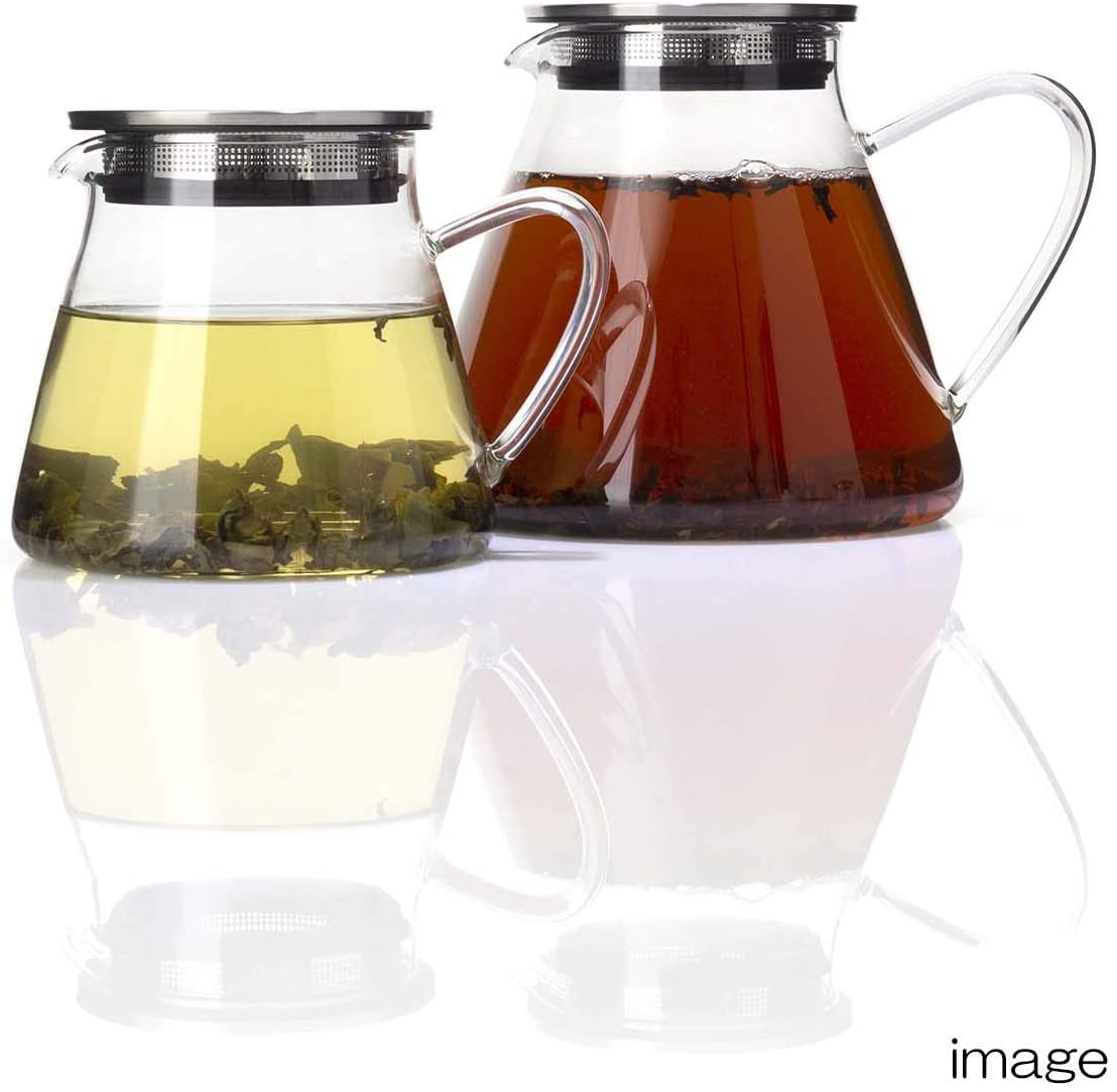 Premium FORLIFE Fuji Glass Teapot with Removable Stainless Steel Filter - 18oz/500ml, Perfect for Loose Leaf Tea, Herbal Infusions & Iced Tea Brewing - Ideal for Home, Office & Gift Giving