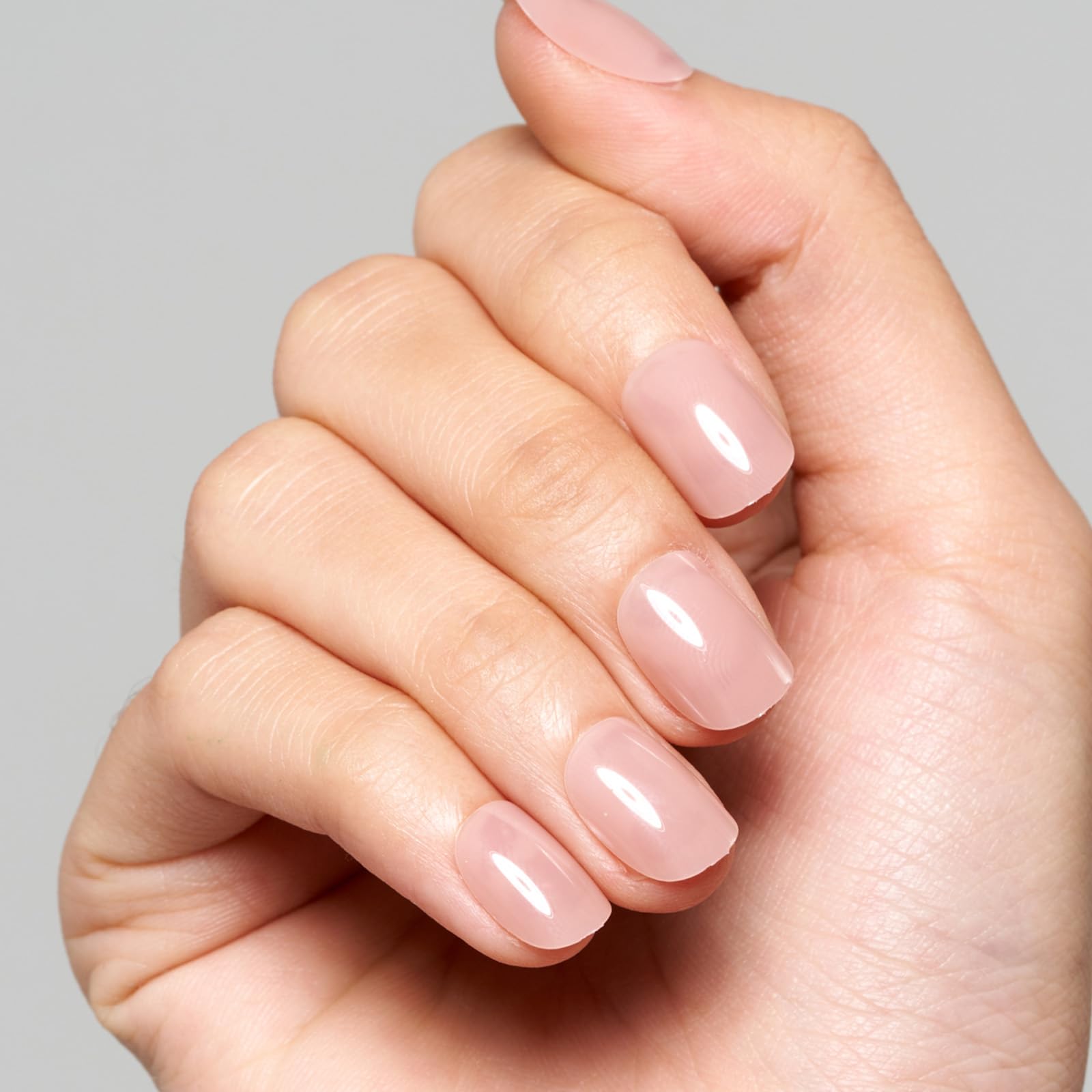 GLAMERMAID 24Pcs Extra Short Squoval Press on Nails - Spring Summer Nude Jelly Gel Glue on Fake Nails with Glossy UV Finish, Reusable Acrylic False Nails Manicure Kit for Women | Perfect for Daily Wear, Parties, Weddings & Special Occasions