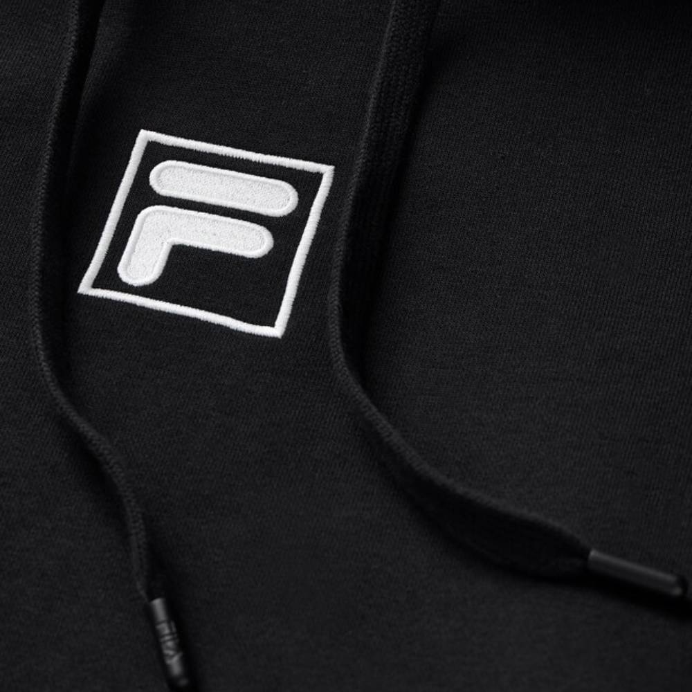 Fila Unisex Crest Country Club Hoodie - Soft Cotton Pullover Sweatshirt for Men & Women (Black) | Perfect for Golf, Casual Wear & Outdoor Activities