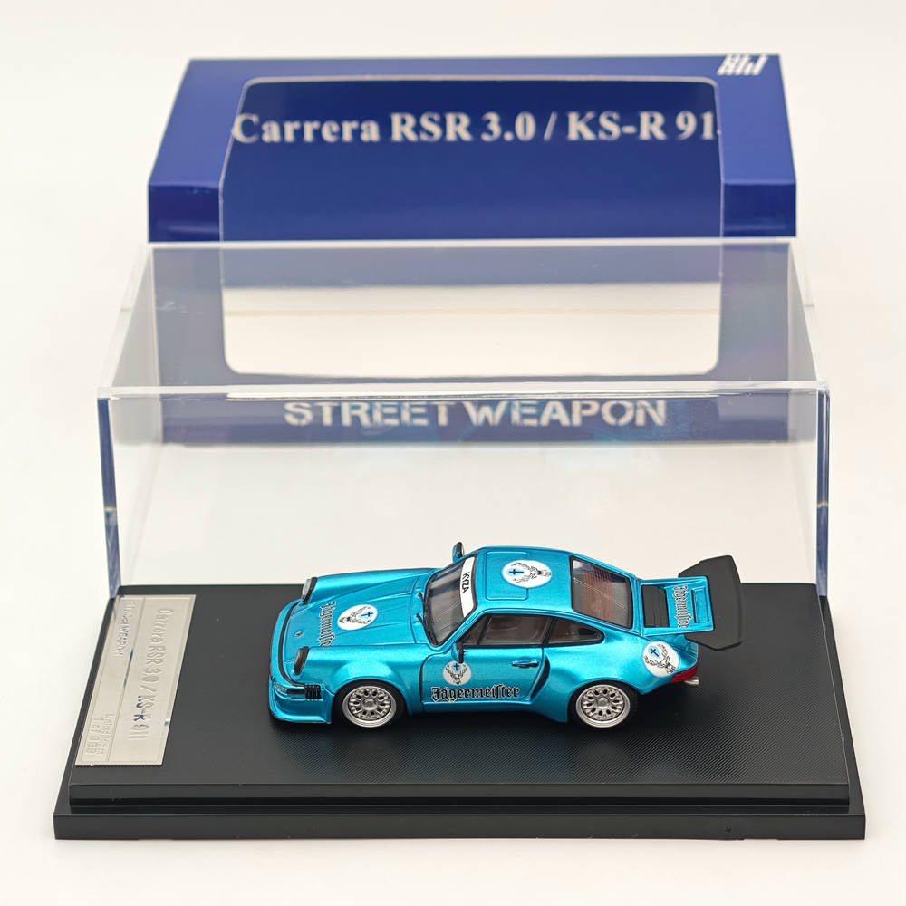 1/64 Scale Diecast Model Car - Porsche 911 Carrera RSR 3.0 Blue Collectible - KS R Series for Car Enthusiasts & Display Collection - Perfect for Home Decor, Office Display, and Gift Giving