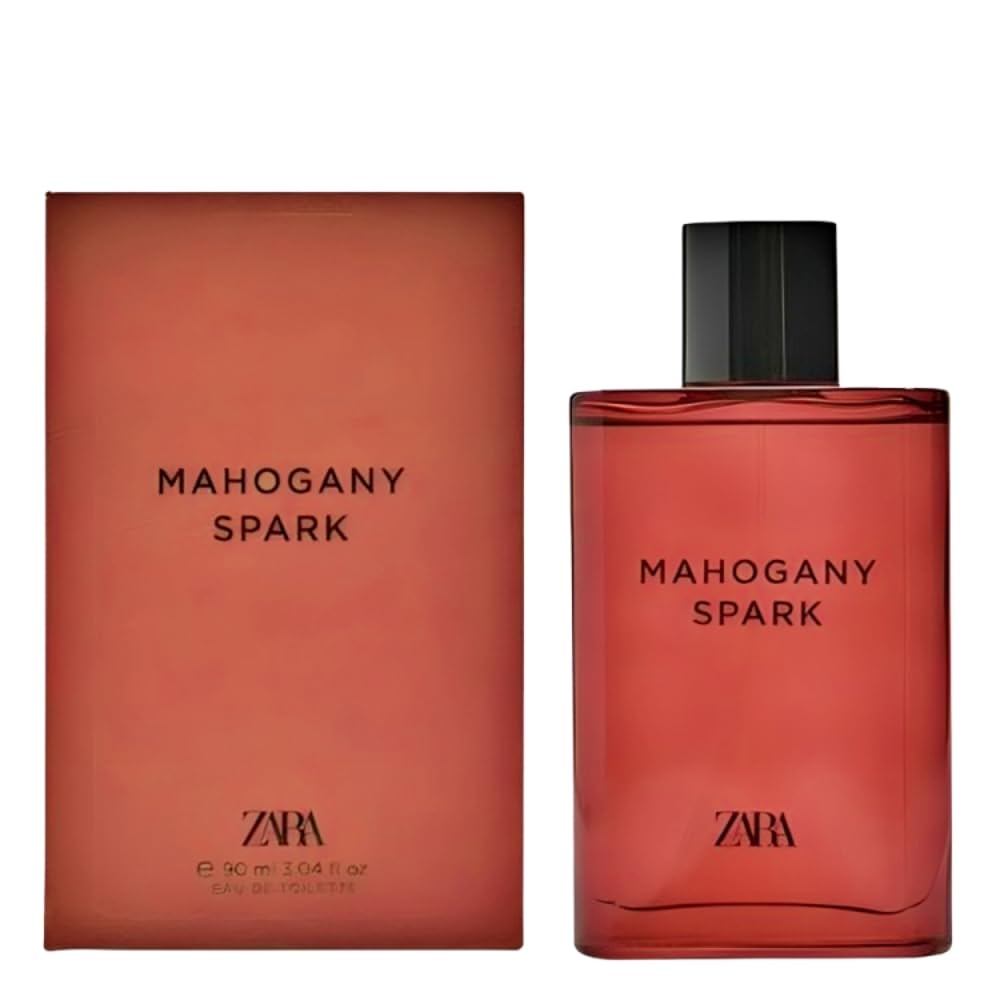Zara Mahogany Spark Men's Cologne - Addictive Woody Fragrance with Bergamot, Lavender & Warm Spices - Eau de Toilette 90ml (3.04 fl oz) - Perfect for Date Nights, Office Wear & Special Occasions
