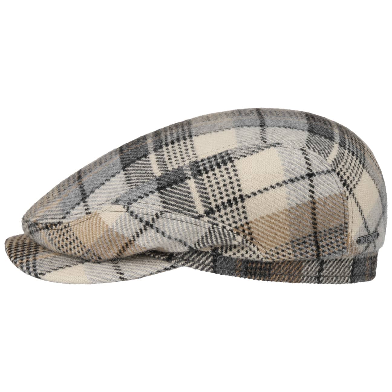 Stetson Alpaca Wool Check Driver Flat Cap - Warm & Stylish Men's Hat for Outdoor Activities, Driving, and Winter Fashion