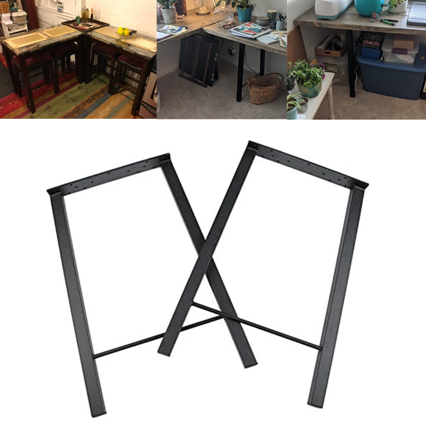 TC-HOMENY 28 Inch Metal Table Legs Set of 2 - Heavy Duty Furniture Legs for Coffee Tables, Desks & Benches - Industrial Style Home & Office Furniture Supports
