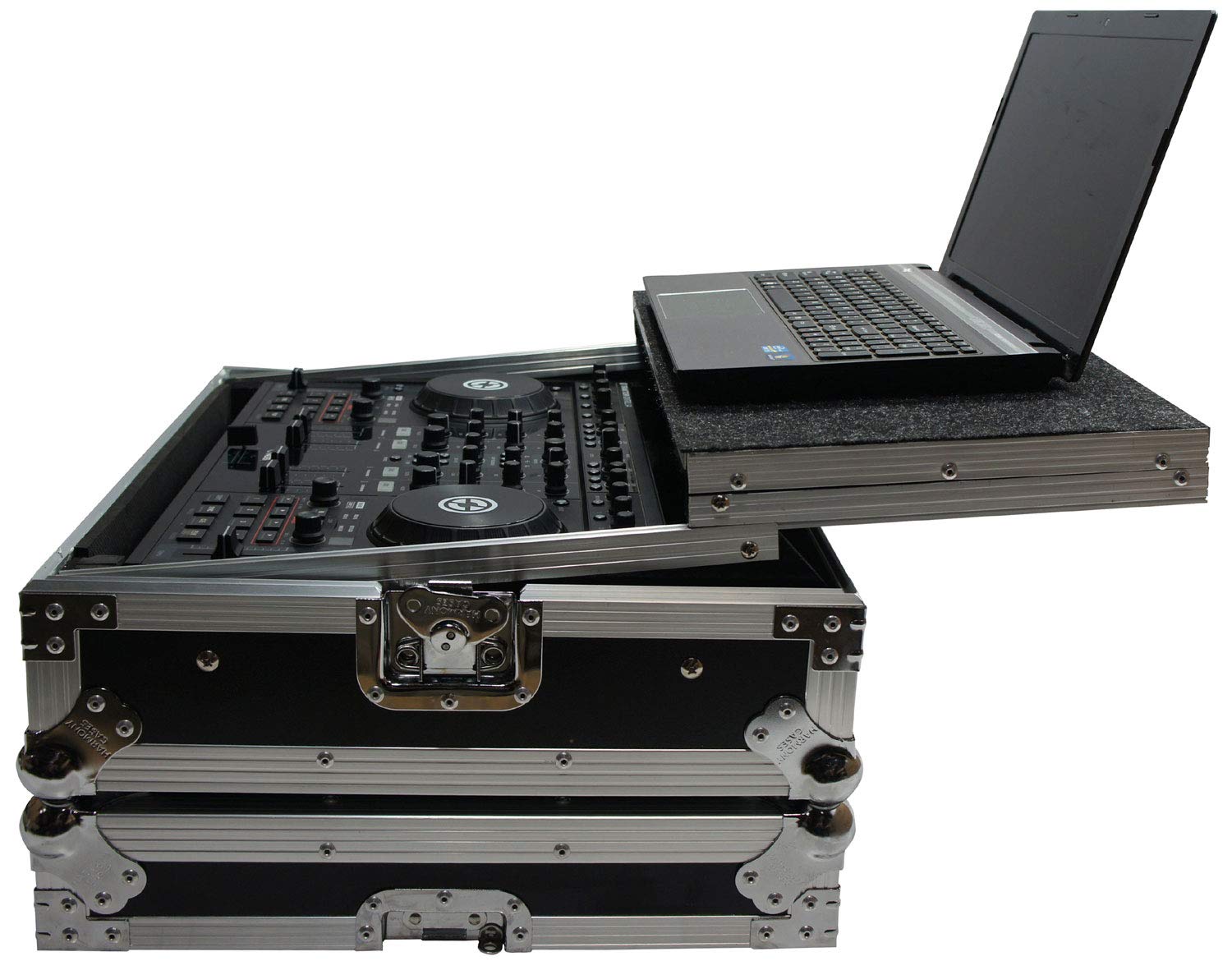 Harmony HCTKS4LT Flight Glide Laptop Stand & Custom Case - Compatible with American Audio VMS4 DJ Controller - Perfect for DJs, Music Producers & Live Performances