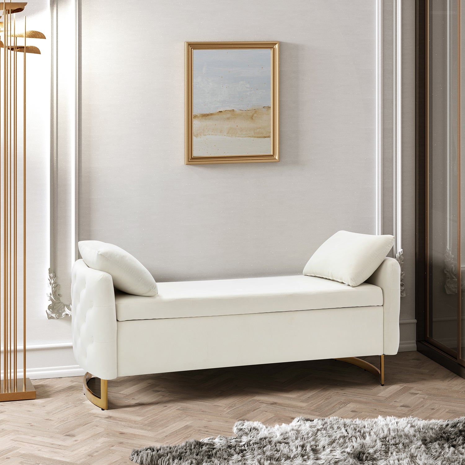 Angelo Upholstered Flip Top Storage Bench - Stylish Ottoman with Hidden Storage for Living Room, Bedroom & Entryway - Perfect for Home Organization & Extra Seating