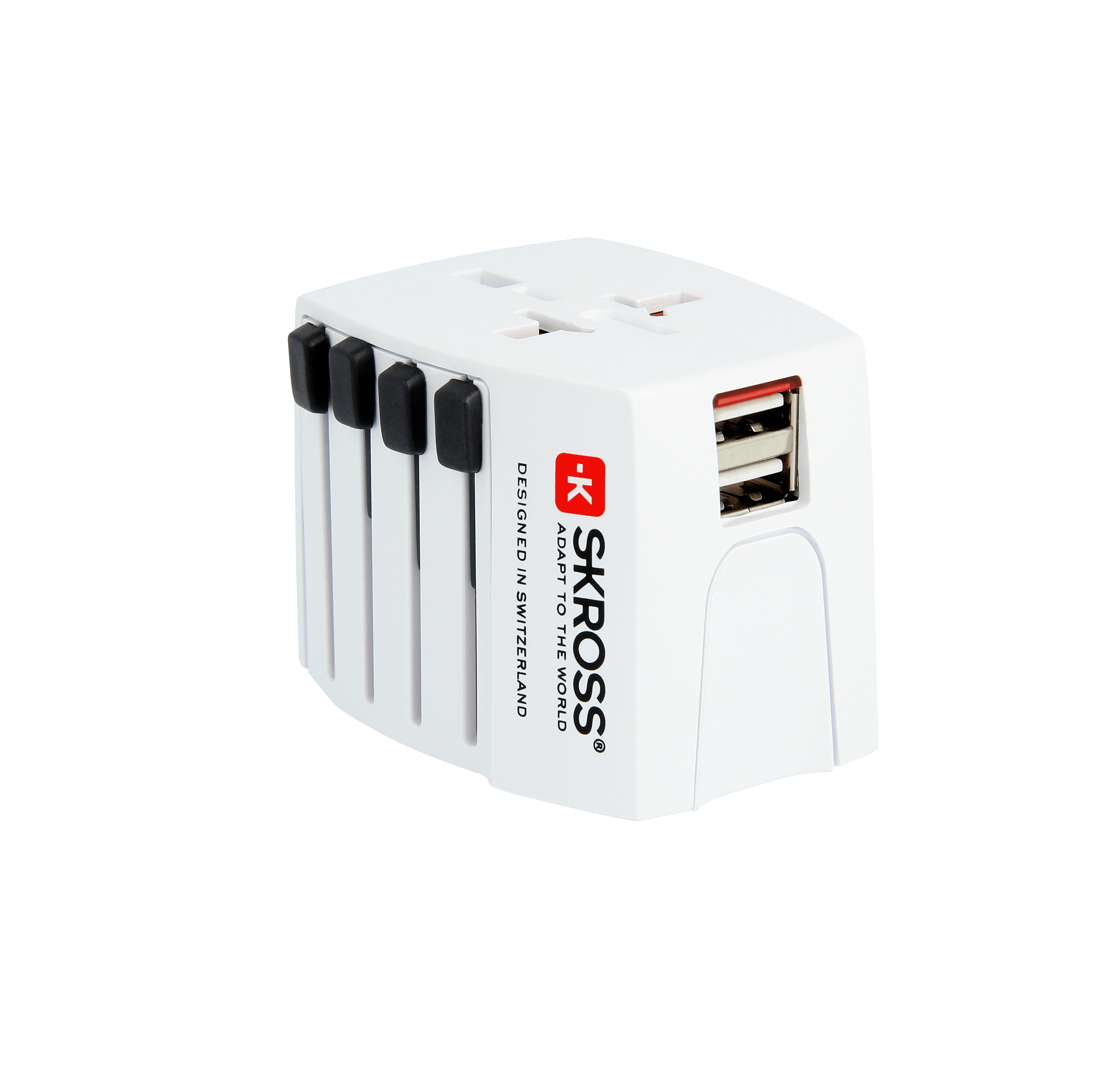 Skross MUV USB Travel Adapter - Universal USB Charger for iPhone, Android, Laptop - Perfect for International Travel, Business Trips & Hotels