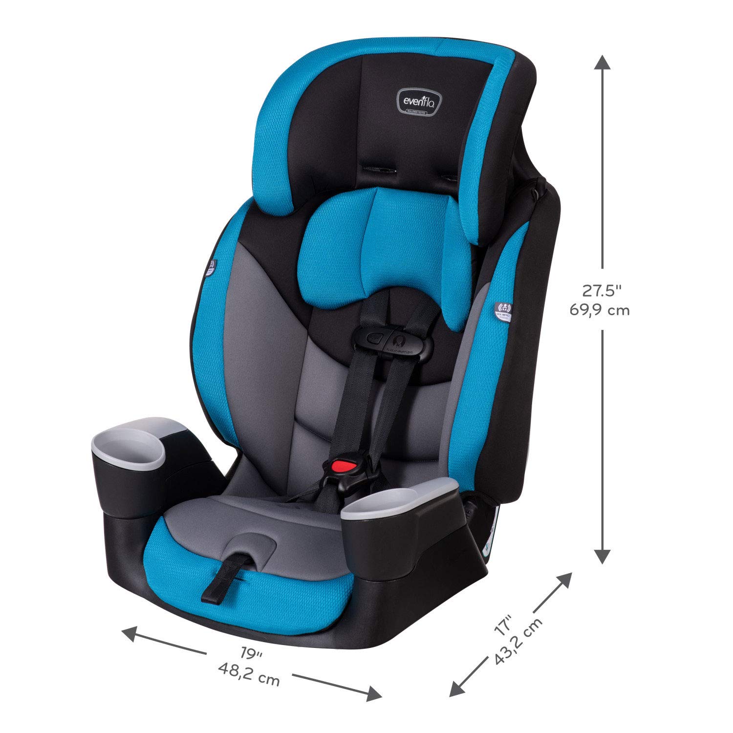 Evenflo Maestro Sport Harness Booster Car Seat - Convertible & Lightweight for Toddlers to Kids (Palisade) | Safe for Travel, School & Family Road Trips