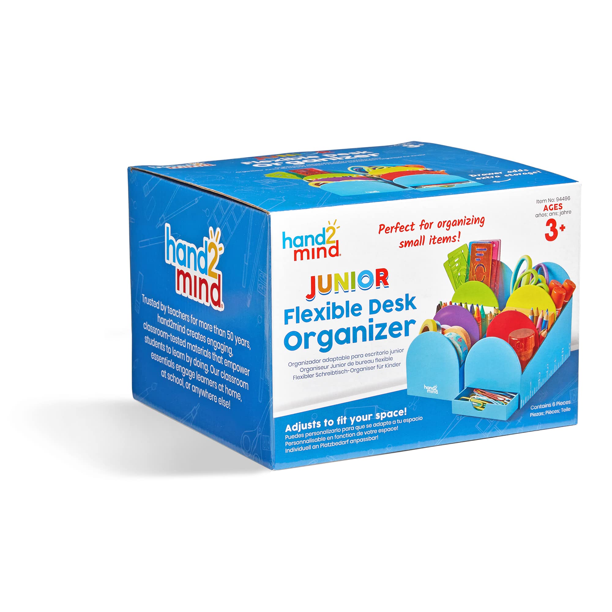 hand2mind Junior Flexible Desk Organizer - Modular Desktop Storage for School & Office Supplies | Pencil Holder, Drawer Organizer & Teacher Accessories | Perfect for Classroom, Home Office & Study Spaces