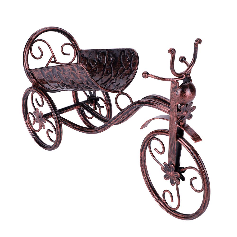 Horoper Metal Wine Rack - 12 Bottle Capacity, Tricycle-Shaped Wine Bottle Storage Holder Shelf for Kitchen, Bar, Dining Room - Gold Finish for Home & Restaurant Decor