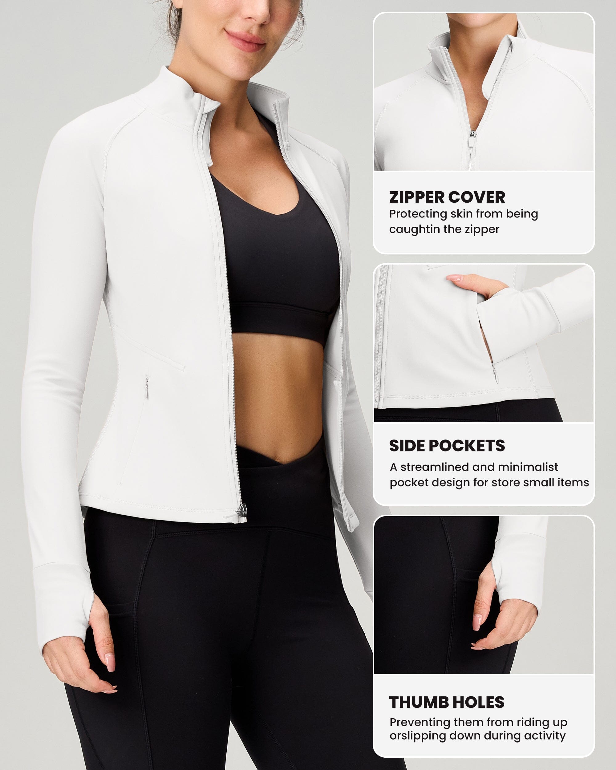 Women's Cropped Full Zip Jacket with Pockets - Lightweight Casual Outerwear for Spring & Fall | Perfect for Streetwear, Layering & Everyday Fashion