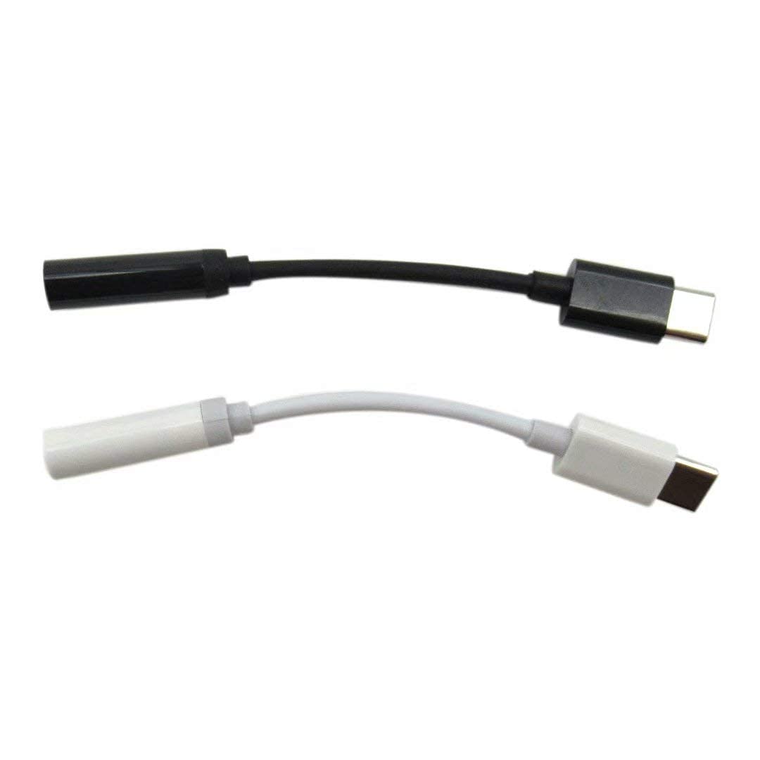 2-Pack USB-C to 3.5mm Headphone Adapter - Type C Audio Jack Converter for iPhone 15/Pro/Pro Max, Samsung Galaxy, iPad - Black & White (Perfect for Travel, Gym, Commuting & Wired Audio Devices)