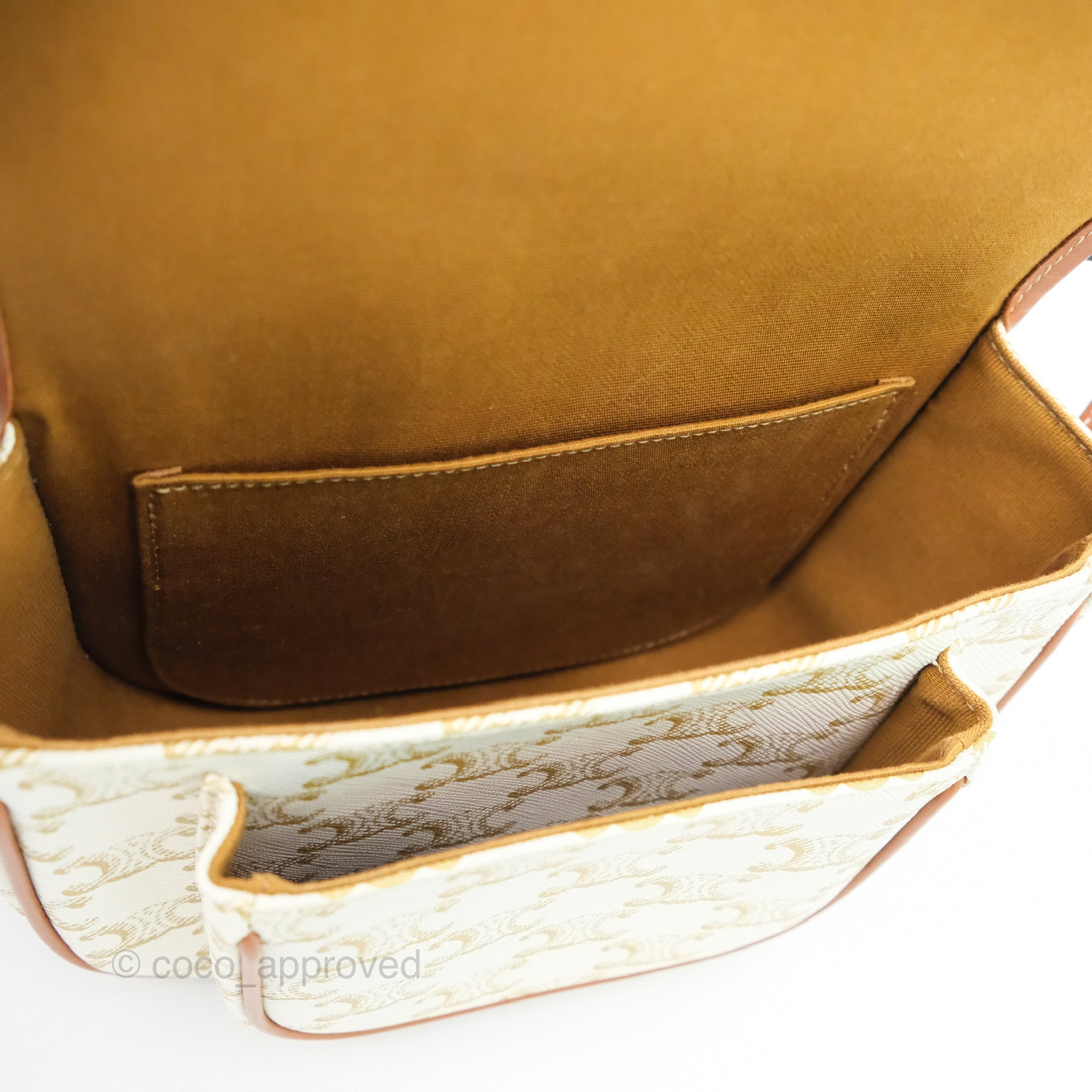 Celine Medium Triomphe Canvas Folco Bag in White - Luxury Handbag for Women, Perfect for Work, Travel & Everyday Use