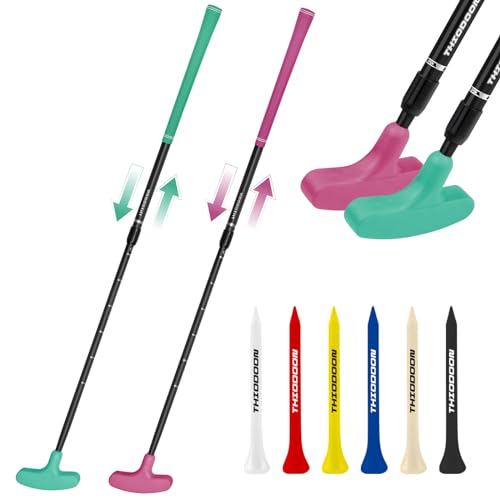 Teal+Pink Putters & 6 Golf Tees