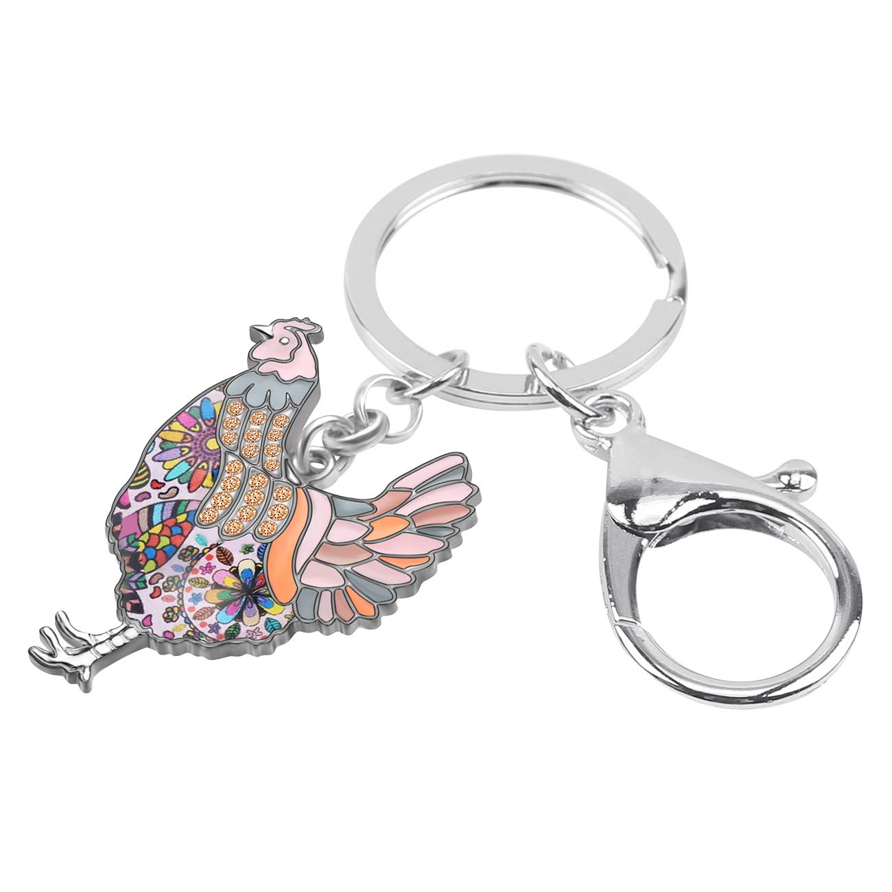 WEVENI Cute Chicken Keychain - Adorable Hen Keyring for Women, Unique Bag & Car Accessories Charm (Perfect Gift for Animal Lovers, Birthday & Friendship Presents)