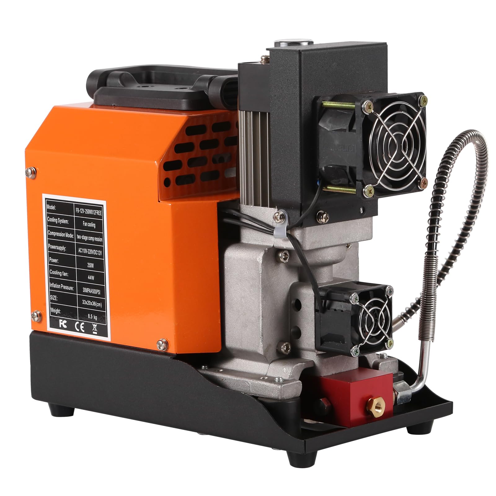 4500PSI High Pressure PCP Air Compressor - 12V DC & 110V AC Dual Power with Built-in Converter | Oil-Free Water-Free HPA Compressor for Paintball Guns, Air Rifles, Scuba Tanks | Portable Airgun Charger for Hunting, Shooting Sports & Outdoor Activities