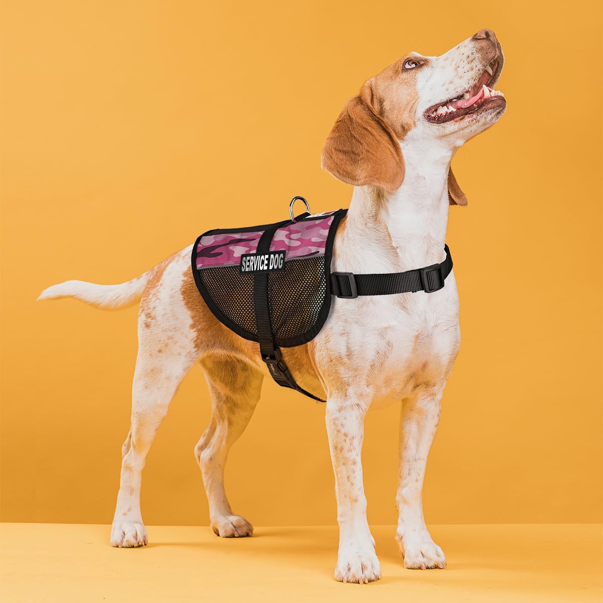 Service Dog Vest with Removable Patch & Adjustable Harness - Reflective MaxAire Design with ID Card for Small, Medium & Large Dogs (22x29 Inch, Pink Camo) - Perfect for Training, Outdoor Adventures & Public Access