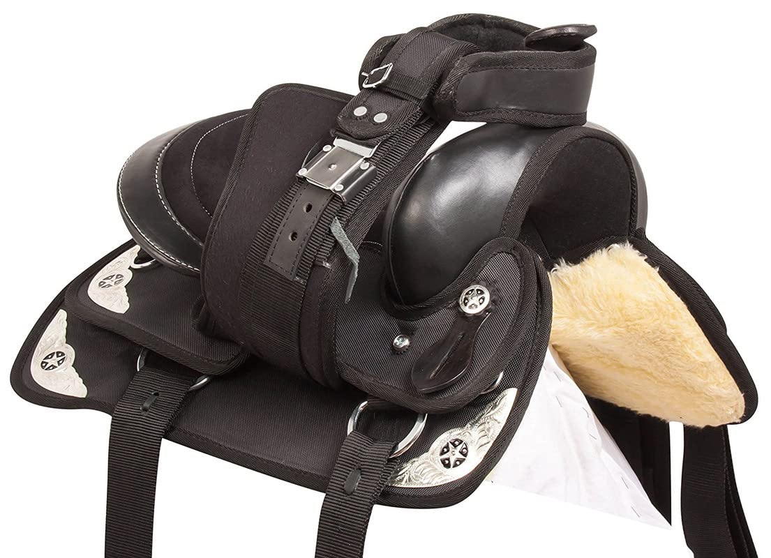 Premium Synthetic Western Horse Saddle 14-18 Inch with Complete Tack Set - Lightweight Durable Riding Saddle for Trail Riding, Training & Show | Equestrian Accessories for Men & Women