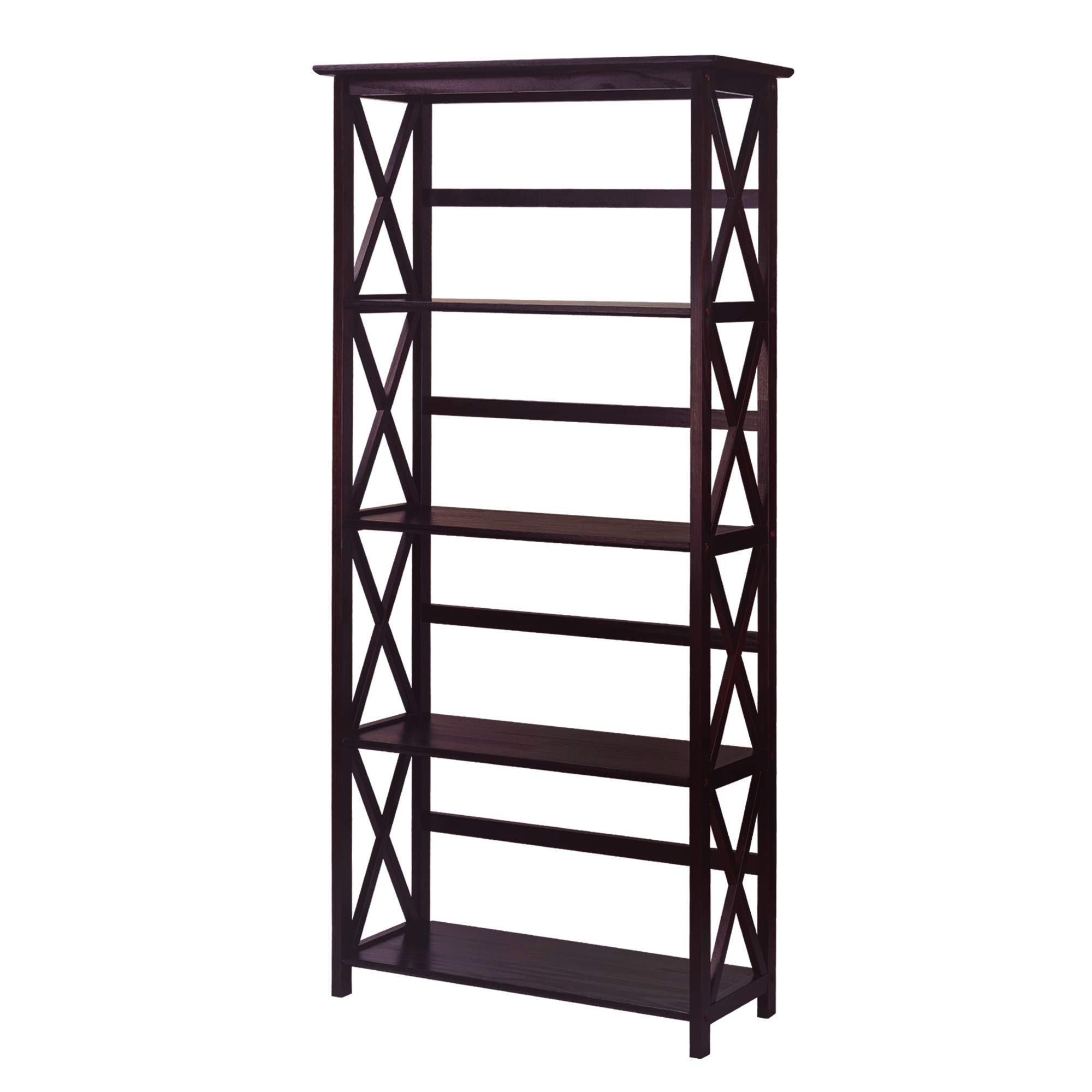 Modern Wooden Bookshelf for Home & Office - 5-Tier Storage Shelf for Books, Decor & Essentials | Perfect for Living Room, Bedroom & Study Spaces