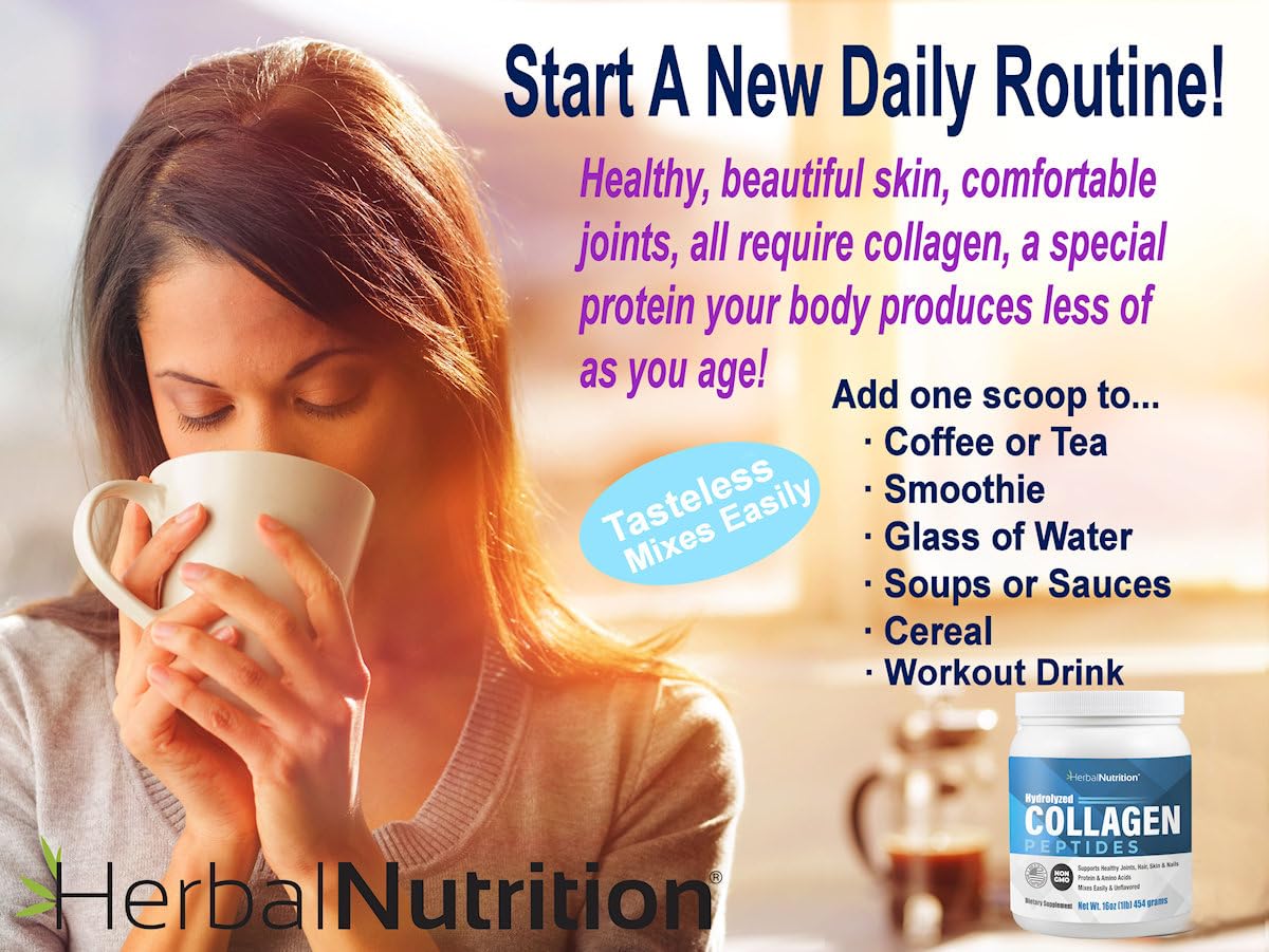 Premium Hydrolyzed Collagen Peptides Powder for Skin, Hair, Nails & Joint Support - Keto & Paleo Friendly, Non-GMO, Gluten Free Protein Supplement (45 Servings) - Ideal for Smoothies, Coffee & Post-Workout Recovery