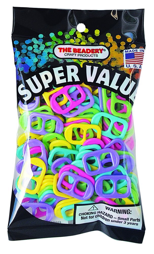 The Beadery Soda Pop Tab Candy - Pastel Multi-Colored Beads (150 Count) for Jewelry Making, DIY Crafts & Party Decorations