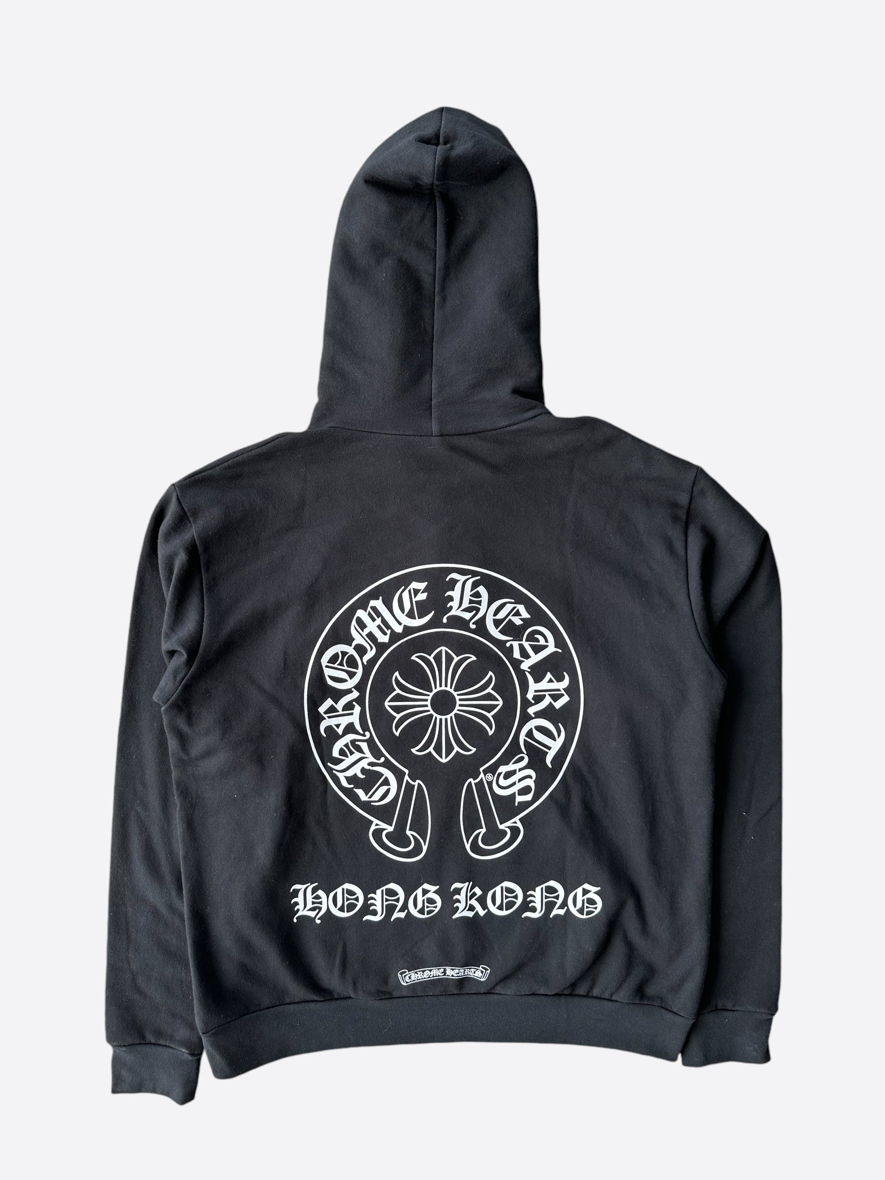 Chrome Hearts Black & White Hong Kong Horseshoe Logo Hoodie - Stylish Streetwear for Men & Women | Perfect for Casual Outfits, Urban Fashion & Night Out