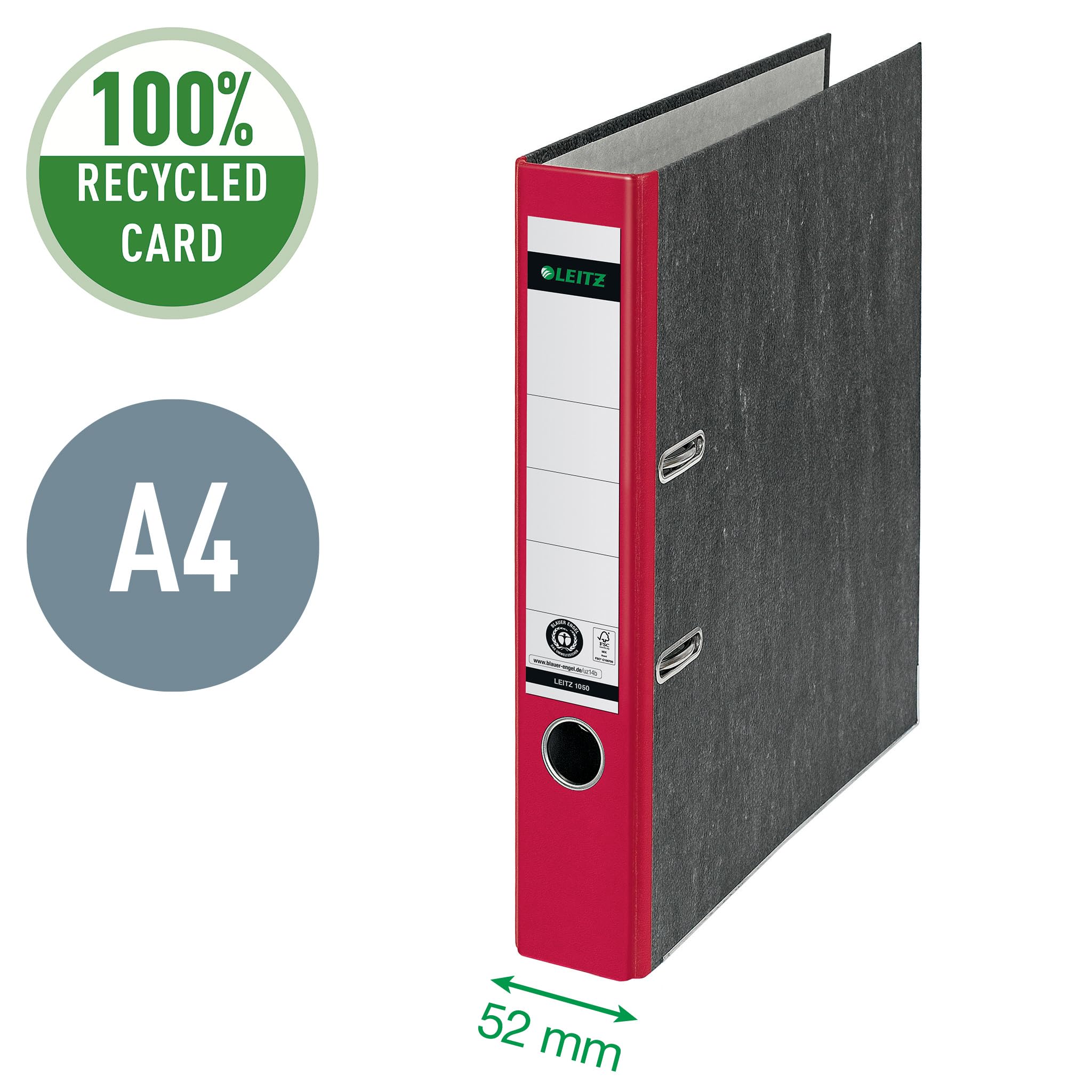 Leitz 180° Slim Red Document Folder - Premium Quality File Organizer for Office, School & Home Use