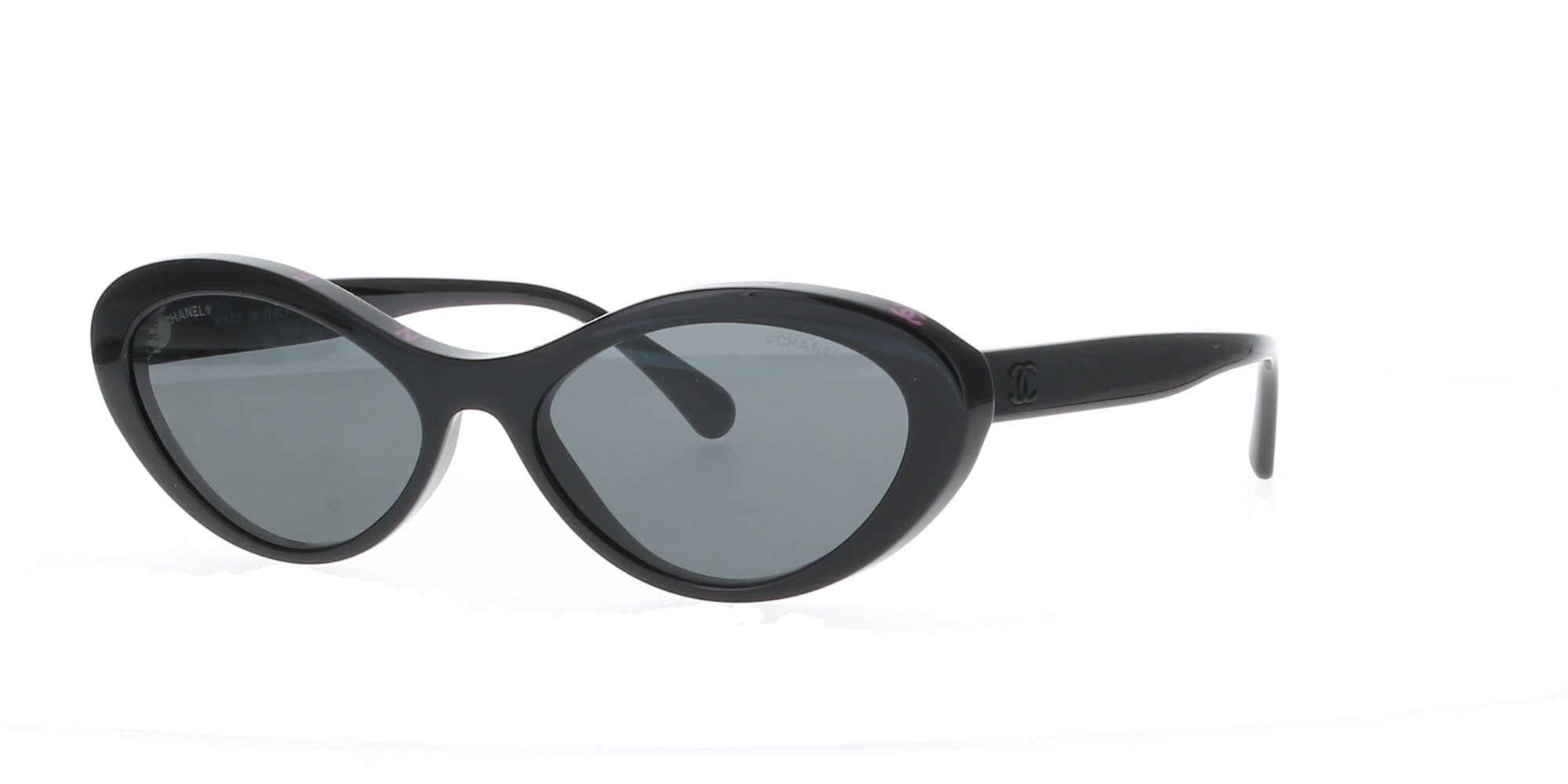 Chanel Oval Black with Pink Sunglasses - Luxury Designer Shades for Women - Perfect for Beach, Driving & Fashion Outfits