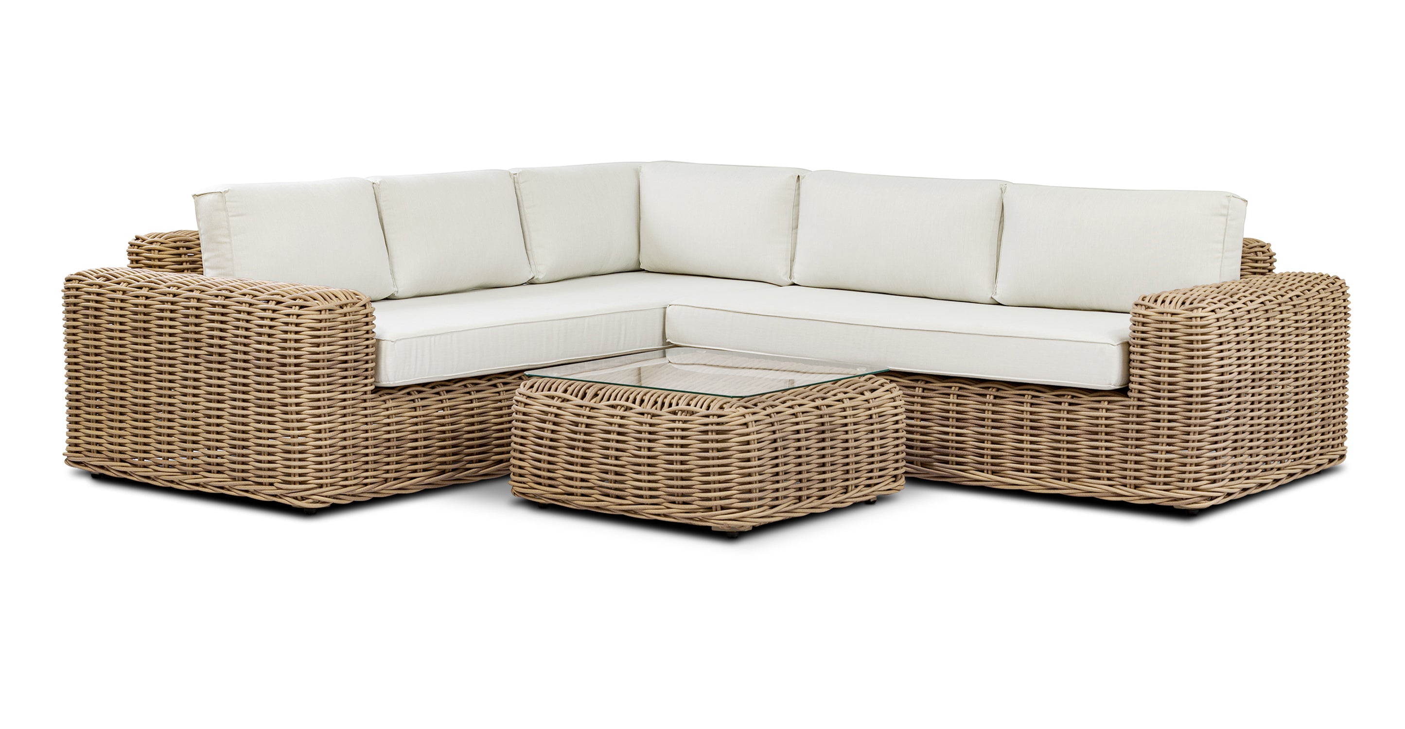 Modern Puglia Corner Sectional Sofa Set with Coffee Table - Comfortable L-Shaped Couch for Living Room, Lounge & Family Room - Perfect for Small Spaces & Home Decor