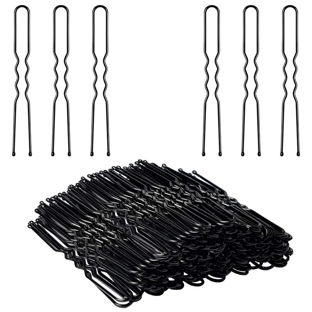Temperia U-Shaped Hair Pins for Women - 100pcs Black Hair Clips with Storage Box (7cm) | Hair Styling Accessories for Updos, Braids & Bun Hairstyles | Perfect for Daily Use, Weddings & Special Occasions