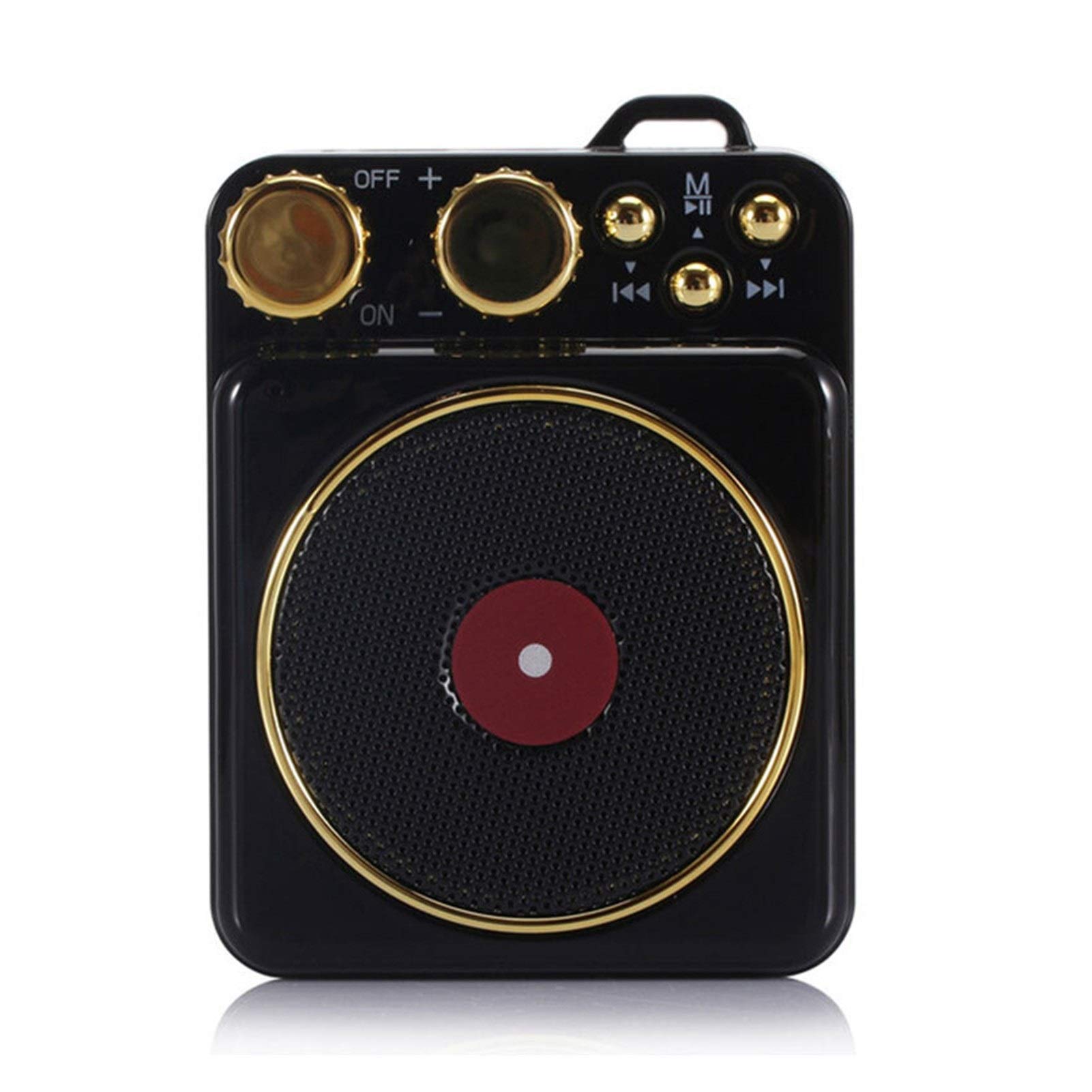 NOALED Retro Bluetooth Speaker - Portable Wireless Speaker with FM Radio, TF Card Support, Vintage Record Player Design - Perfect for Home, Office & Outdoor Use