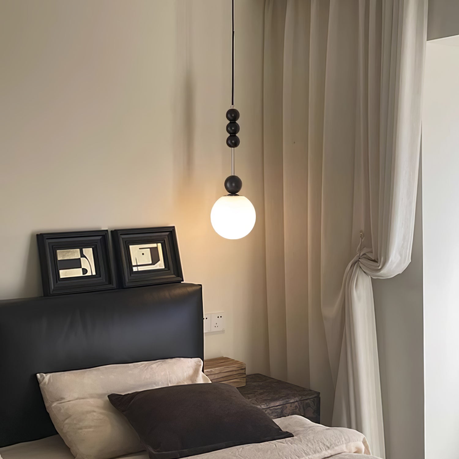 Modern Bola Pendant Lamp - Handwoven Rattan Hanging Light Fixture for Dining Room, Bedroom & Living Room - Boho Chic Ceiling Lighting for Home Decor