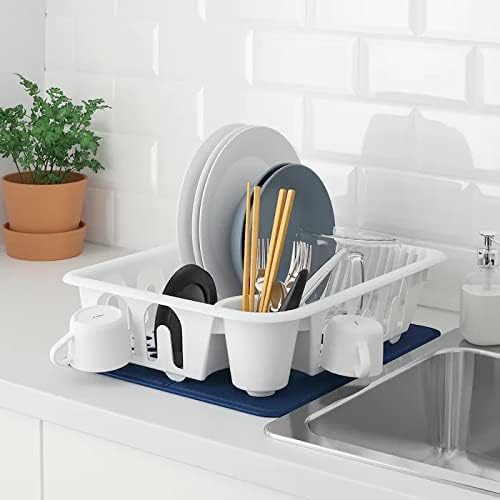 IKEA Nyskoljd Plastic Dish Drying Rack - Space Saving Kitchen Organizer for Dishes, Cups & Utensils - Perfect for Small Kitchens, Apartments & RVs