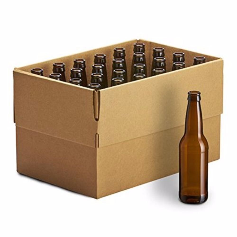 12oz Amber Long Neck Bottles (4-Pack) - Ideal for Home Brewing, Craft Beer, and DIY Essential Oils Storage
