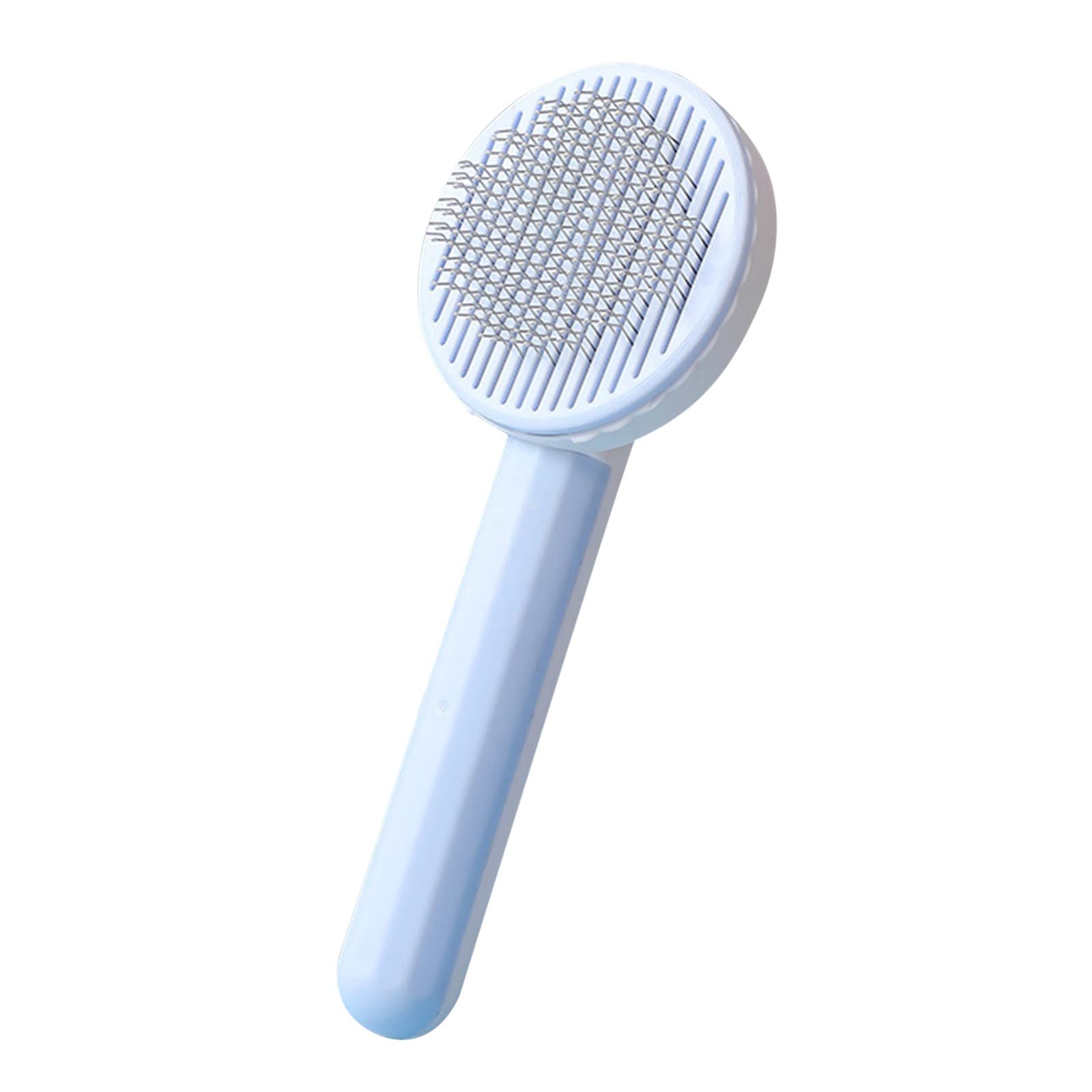 Self-Cleaning Stainless Steel Pet Grooming Brush for Dogs & Cats - Long Bristle Hair Removal Tool with Soft Rubber Tips | Perfect for Daily Shedding Control and Christmas Pet Stocking Stuffers
