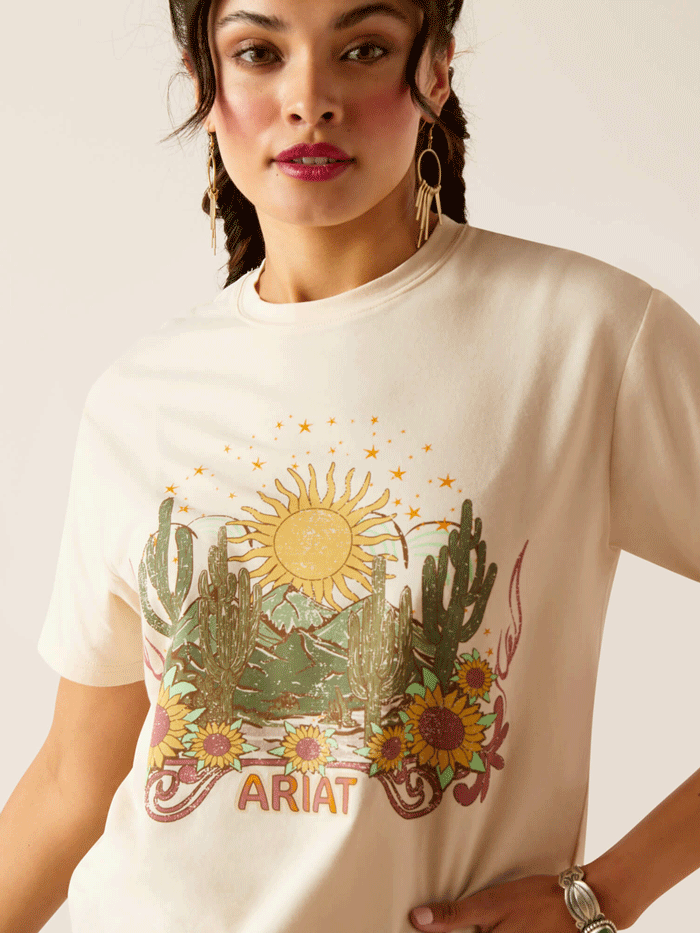 Ariat Women's Desert Dreaming T-Shirt - Natural Cotton Short Sleeve Tee for Western Fashion & Outdoor Adventures