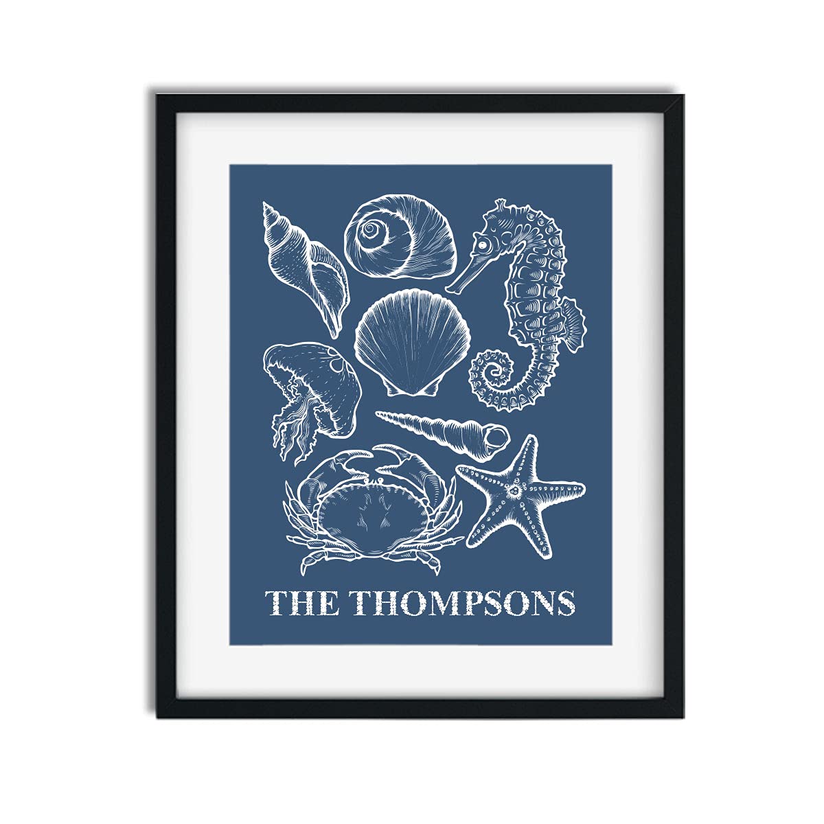 Seashell Home Paper Art Print - Personalized Coastal Wall Decor for Beach House, Wedding & Housewarming Gifts | Rustic Home Accents for Living Room, Bedroom & Office