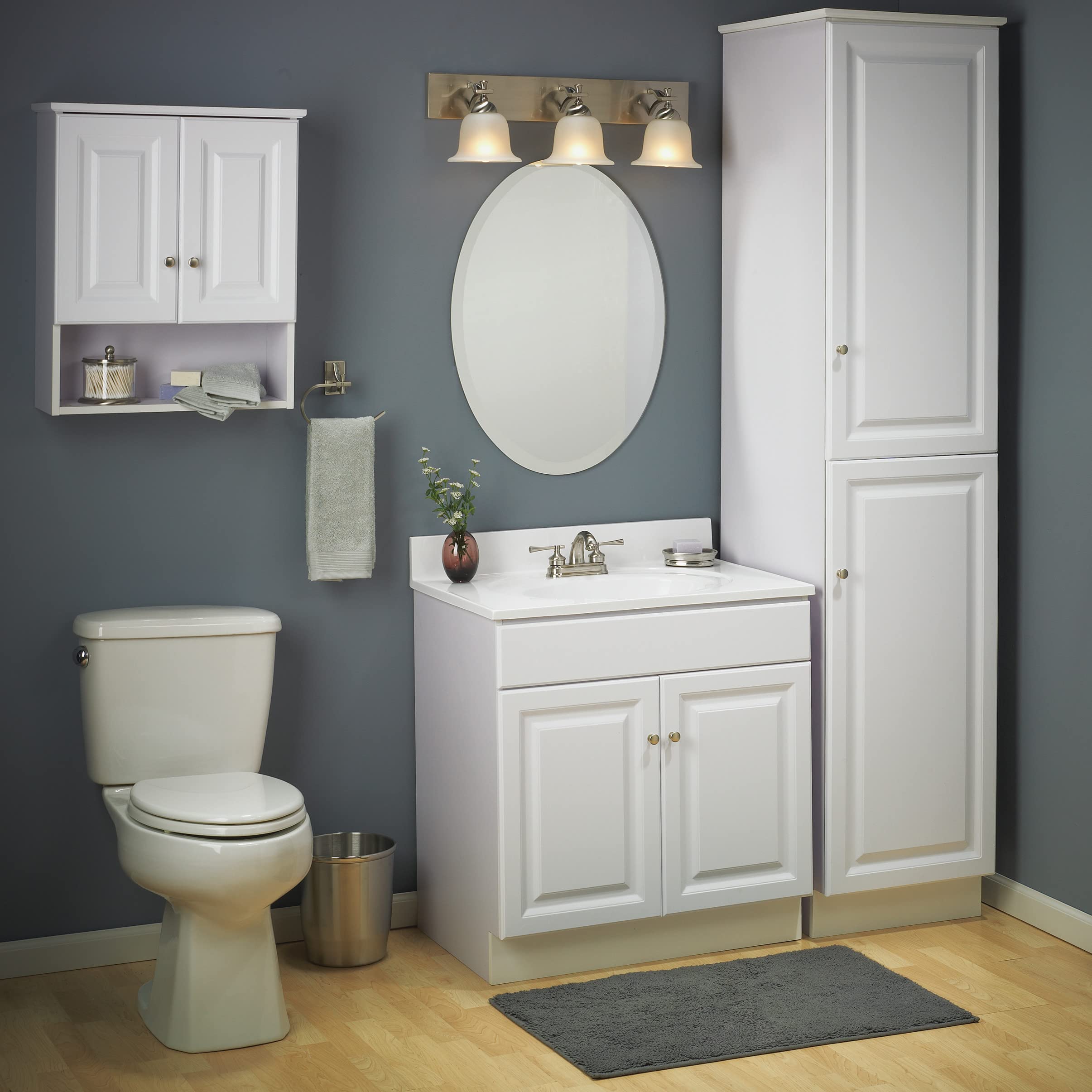 Wyndham 30-inch Unassembled Bathroom Vanity Cabinet Without Top - White Finish, 2 Door Design for Modern Bathroom Remodeling | Perfect for Small Bathrooms & Powder Rooms