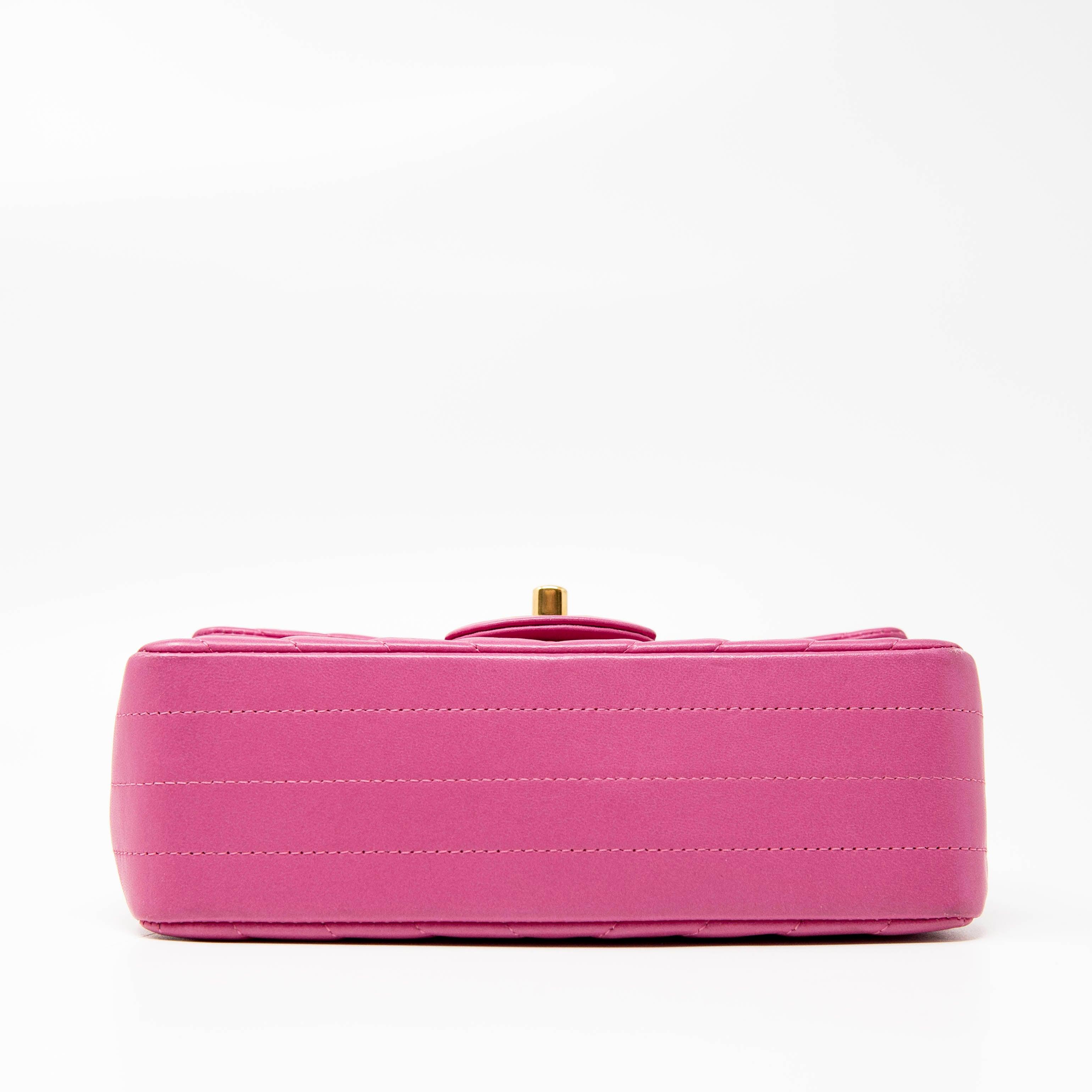 Chanel Pink Chevron Mini Flap Bag - Luxury Quilted Leather Crossbody Purse for Women | Perfect for Parties, Dates & Special Occasions