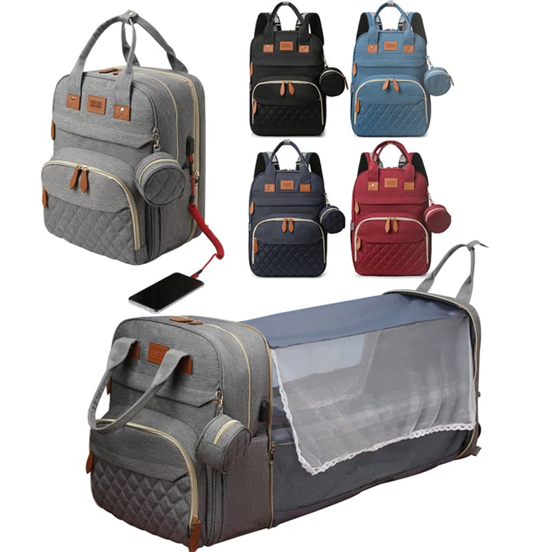Rozi's Choice Extra Large Waterproof Diaper Bag with Changing Station - Insulated Pocket & USB Charging Port - Perfect for Baby Showers & Travel (Gray) | Ideal for Parents on the Go, Hospital Visits & Daycare Essentials