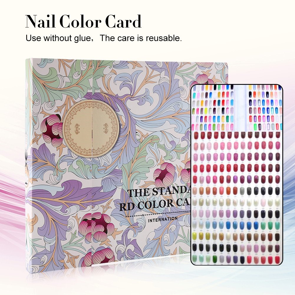 Professional 2-Book Nail Polish Color Chart Display - Gel Polish Swatch Book for Nail Art Equipment & Salon Use - Perfect for Nail Technicians, DIY Manicures, and Salon Color Selection (#01)