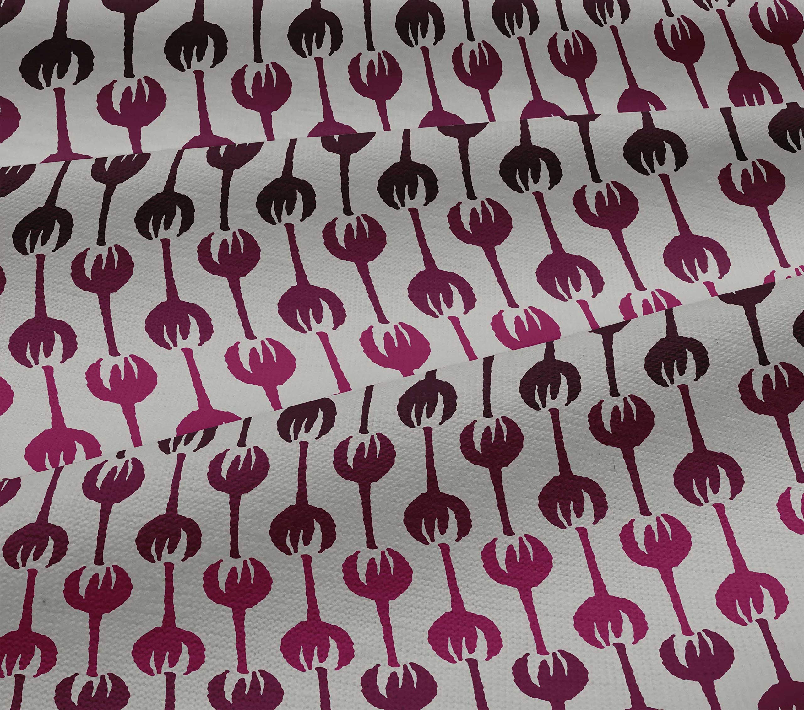 oneOone Viscose Jersey Maroon Floral Print Fabric by The Yard - 60 Inch Wide DIY Sewing Material for Dresses, Skirts & Home Decor Projects