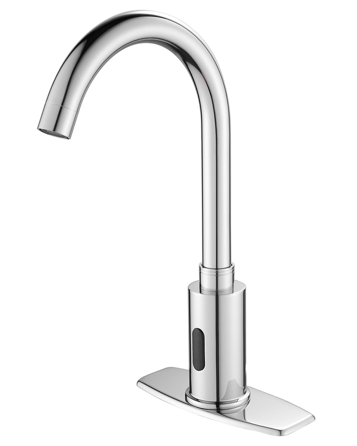 Automatic Touchless Motion Sensor Faucet for Bathroom & Kitchen Sink - Commercial/Public Use with Deck Plate & Temperature Mixer - Battery or Plug-in Powered - 1 Hole or 3 Hole Installation - Chrome Finish - Ideal for Restaurants, Hospitals, and High-Traffic Public Spaces