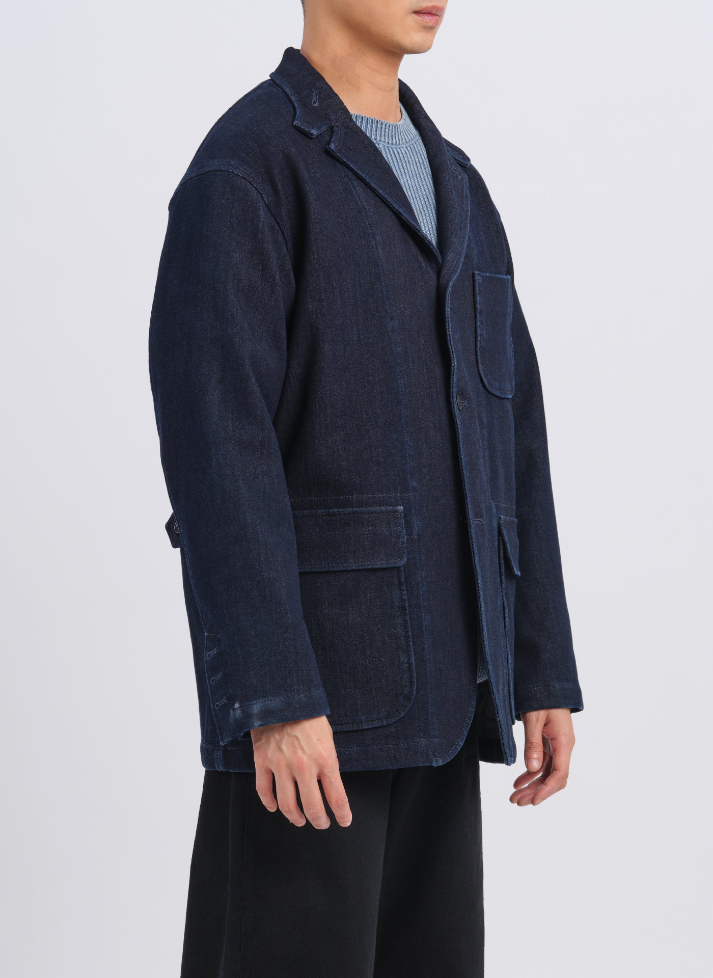3D Printed Denim Blazer for Men & Women - Soft Workwear Jacket - Perfect for Office, Casual Outfits & Fashion Statements