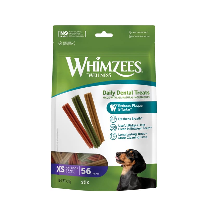 Whimzees Stix Natural Dental Dog Treats 420g - Grain Free, Vegan Chews for Small, Medium & Large Dogs - Promotes Oral Health & Fresh Breath - Perfect for Training, Rewards & Teeth Cleaning