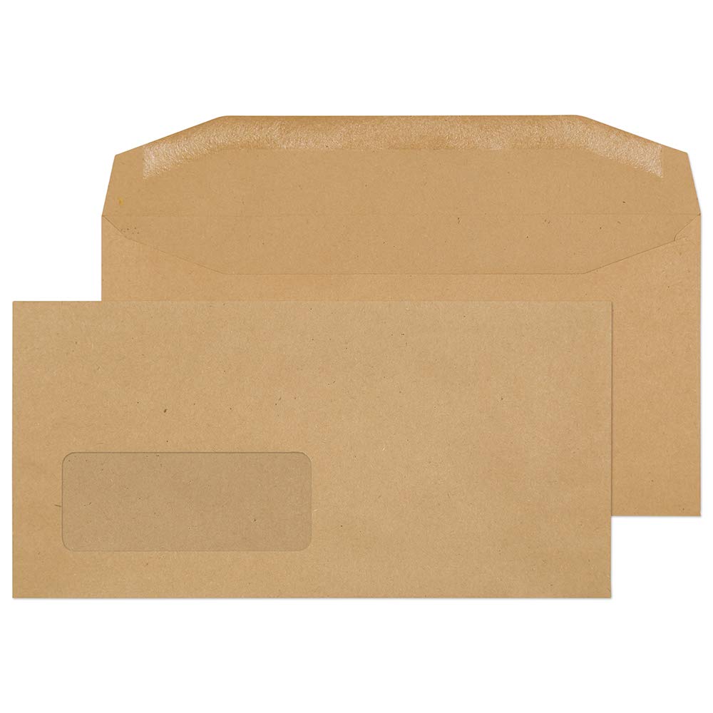 Purely Everyday DL 110 x 220 mm 80 gsm Gummed Mailer Window Envelopes (13810) Manila - Pack of 1000 | Business Correspondence, Invoice Mailing & Office Supplies | Perfect for Mailing Documents, Letters & Business Communications