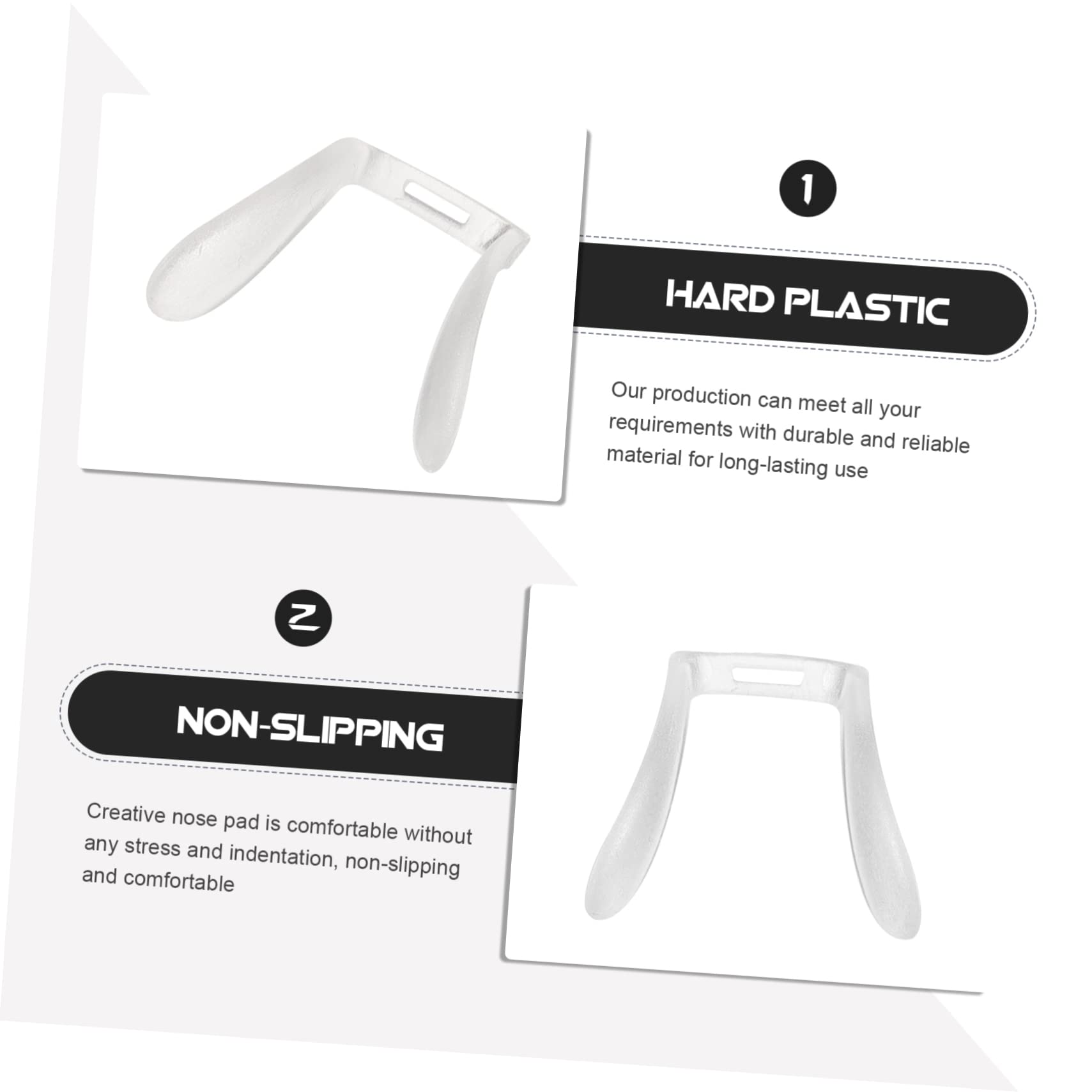 9PCS Anti-Slip Nose Pads for Glasses & Sunglasses - Durable Hard Plastic Replacement Nose Pads - Comfortable Support Cushions for Eyewear - Perfect for Reading, Driving, and Outdoor Activities