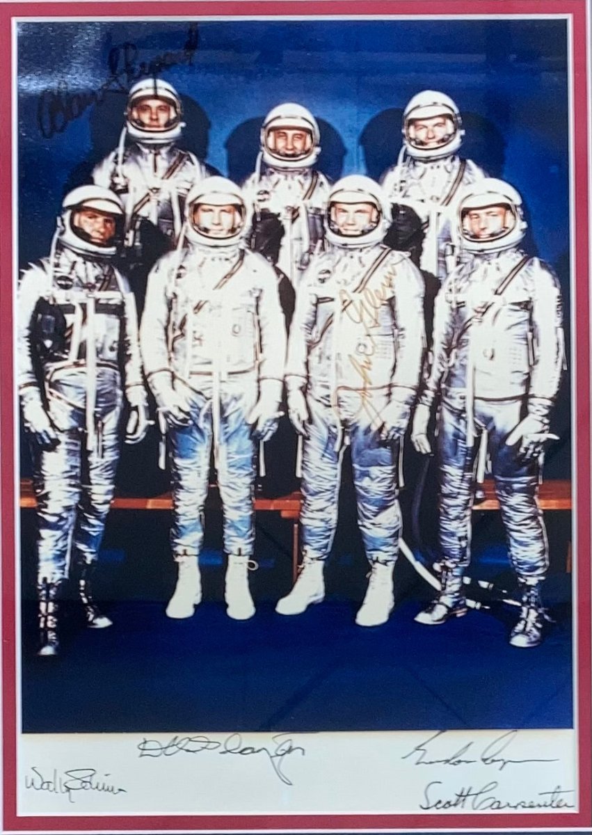NASA Mercury Seven Signed Framed 8x10 Photo - JSA Certified BB80655 - Authentic Astronaut Collectible for Home & Office Decor