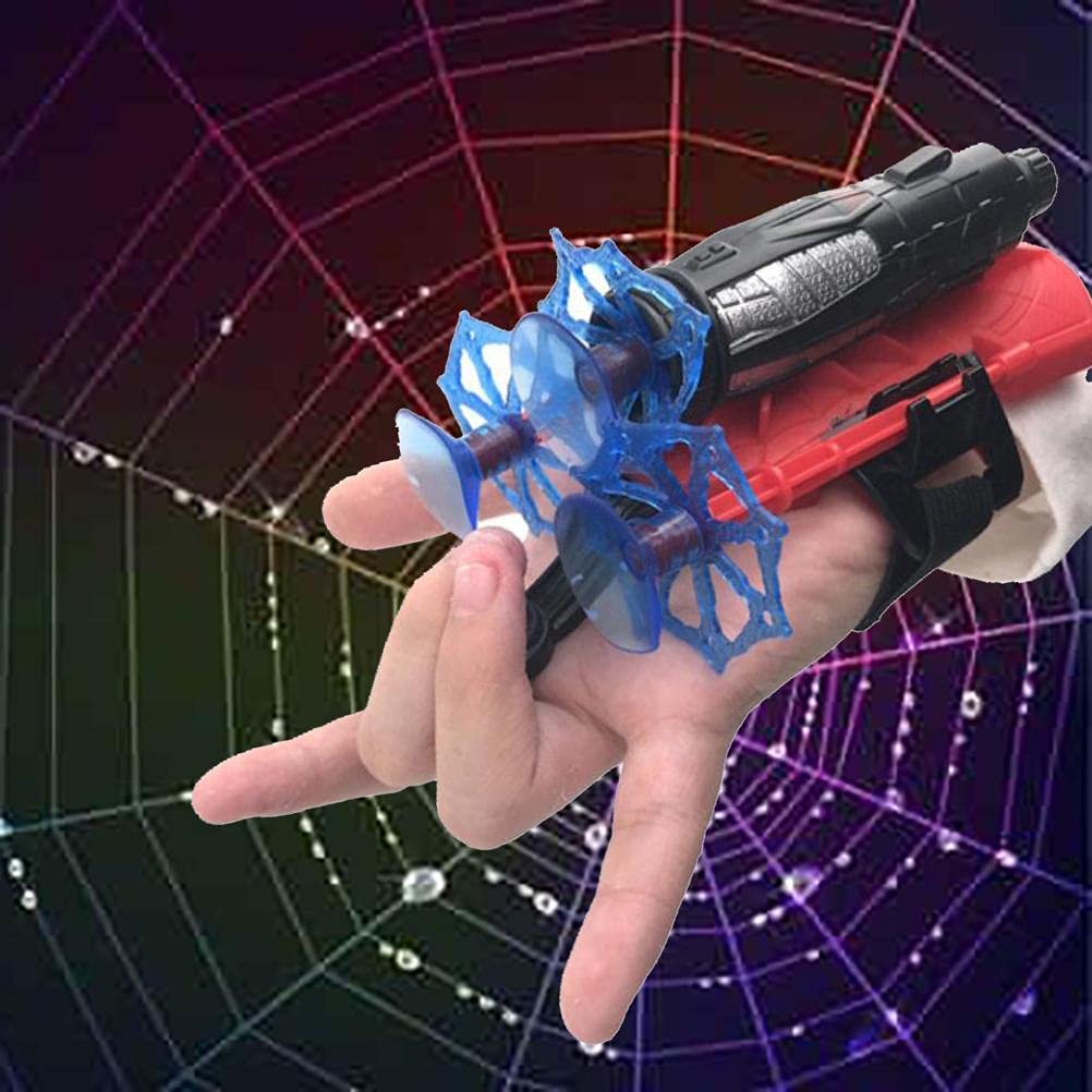 Spider-Man Web Shooter Gloves for Kids - Plastic Cosplay Hero Wrist Toy Set with Launcher | Fun Educational Role Play Costume Accessory for Halloween, Birthday Parties & Superhero Pretend Play